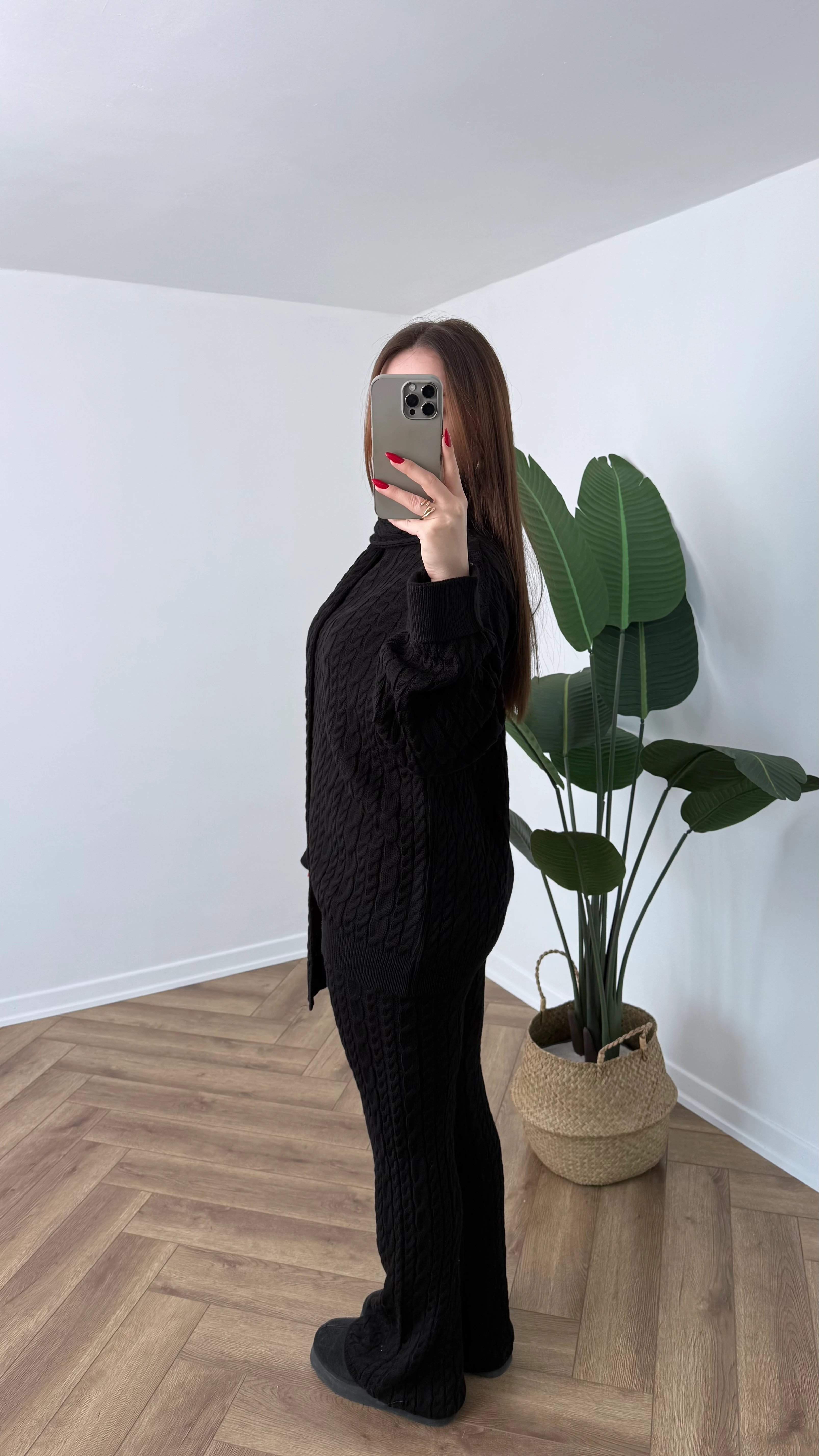 Yeni Sezon Saç Örgü Atkılı Triko Takım