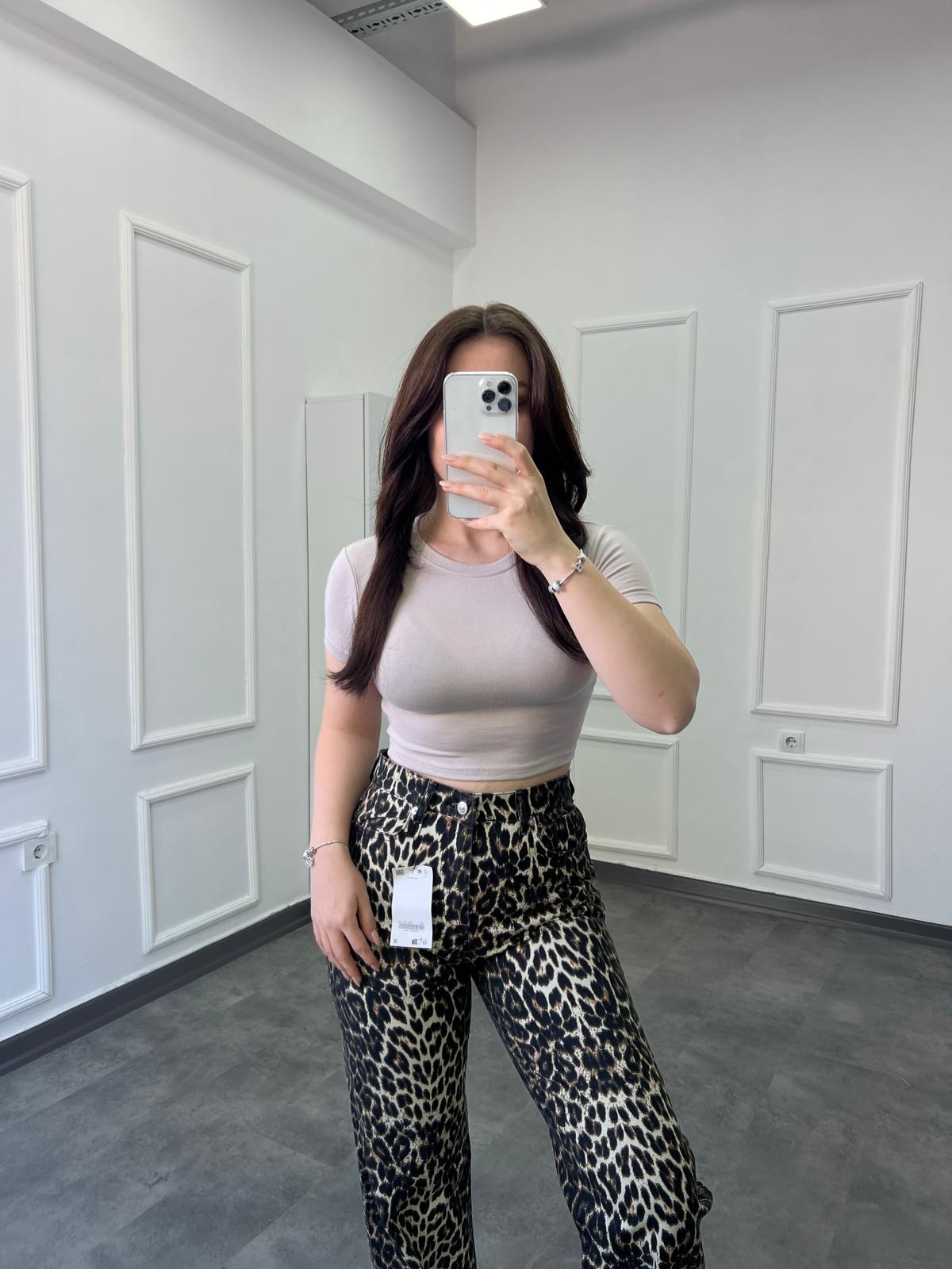 OYS Pamuk Penye Gül Kurusu Kısa Kollu Crop Body