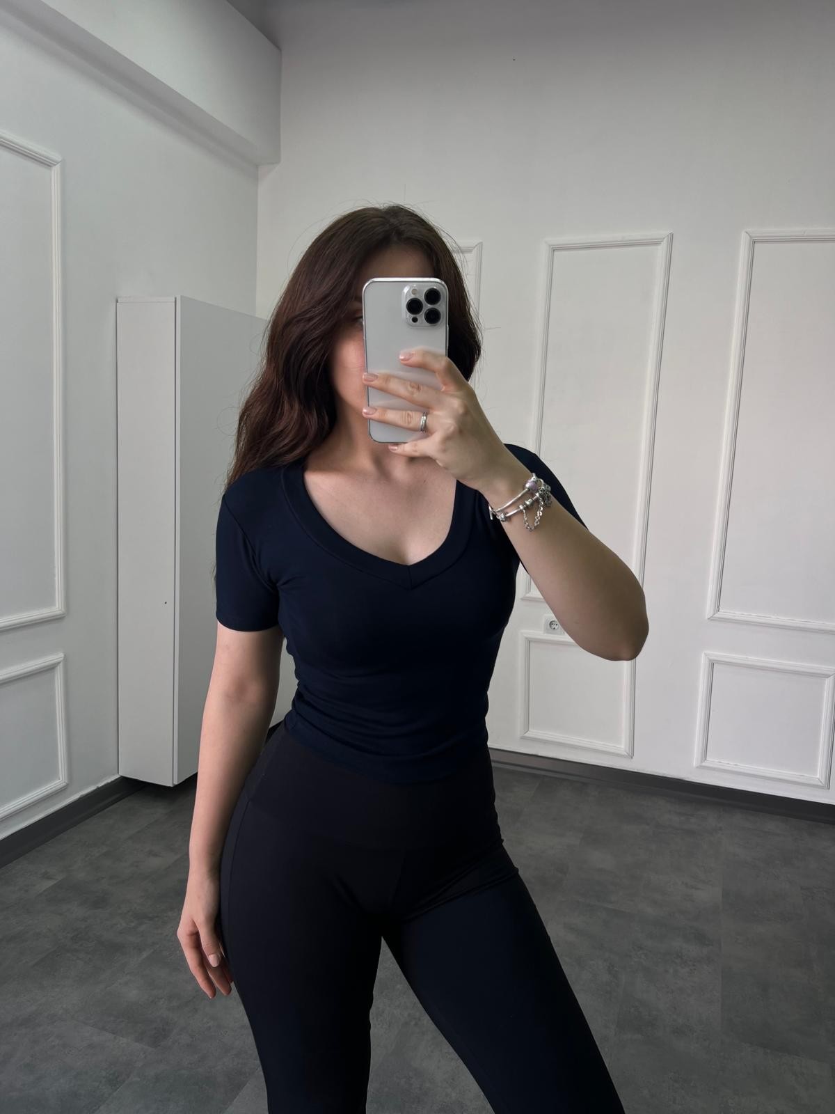 OYS Pamuk Penye Lacivert V Yaka Body