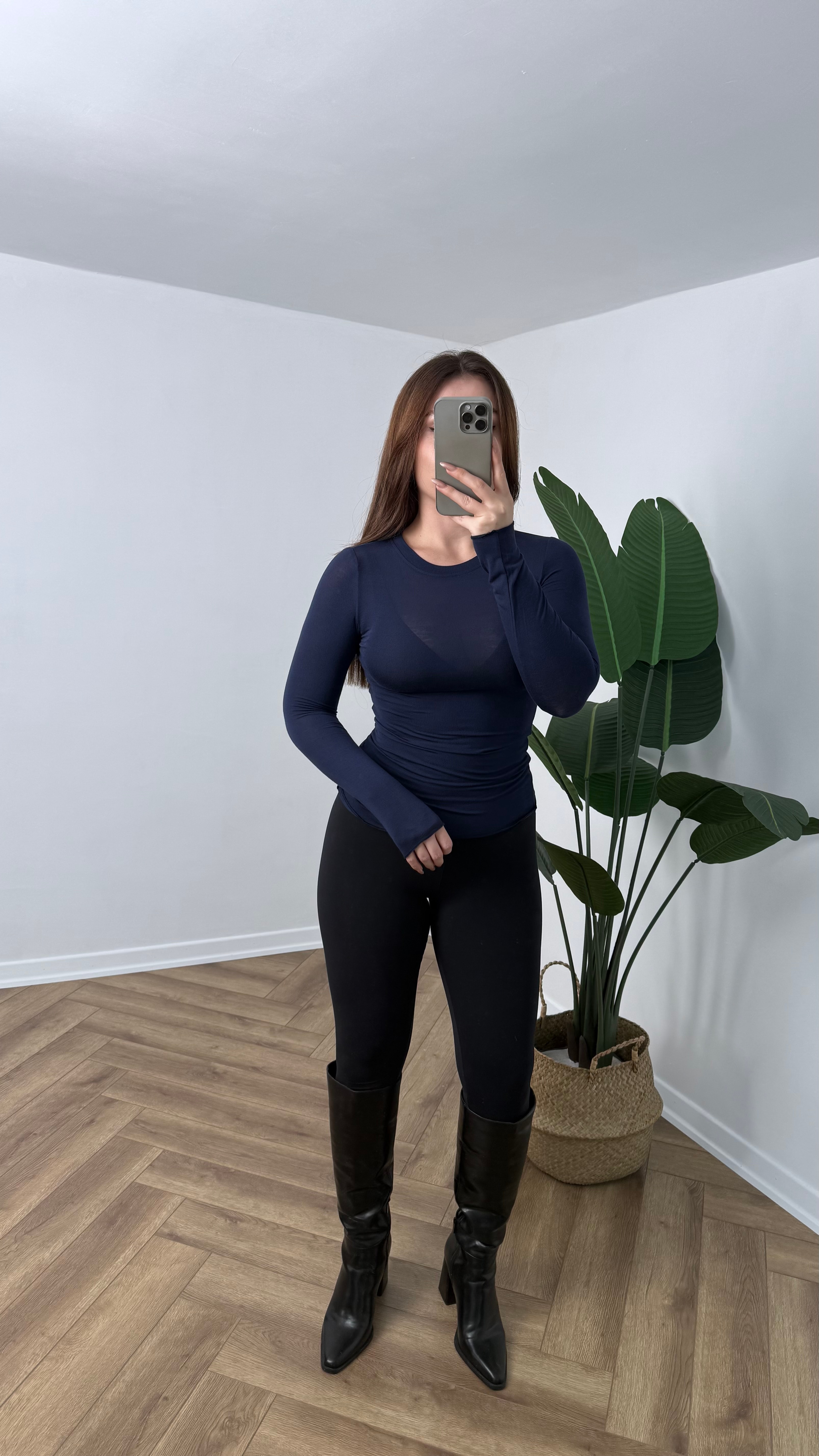 Yeni Sezon Premium Yuvarlak Yaka Transparan Tam Bel Boy Body