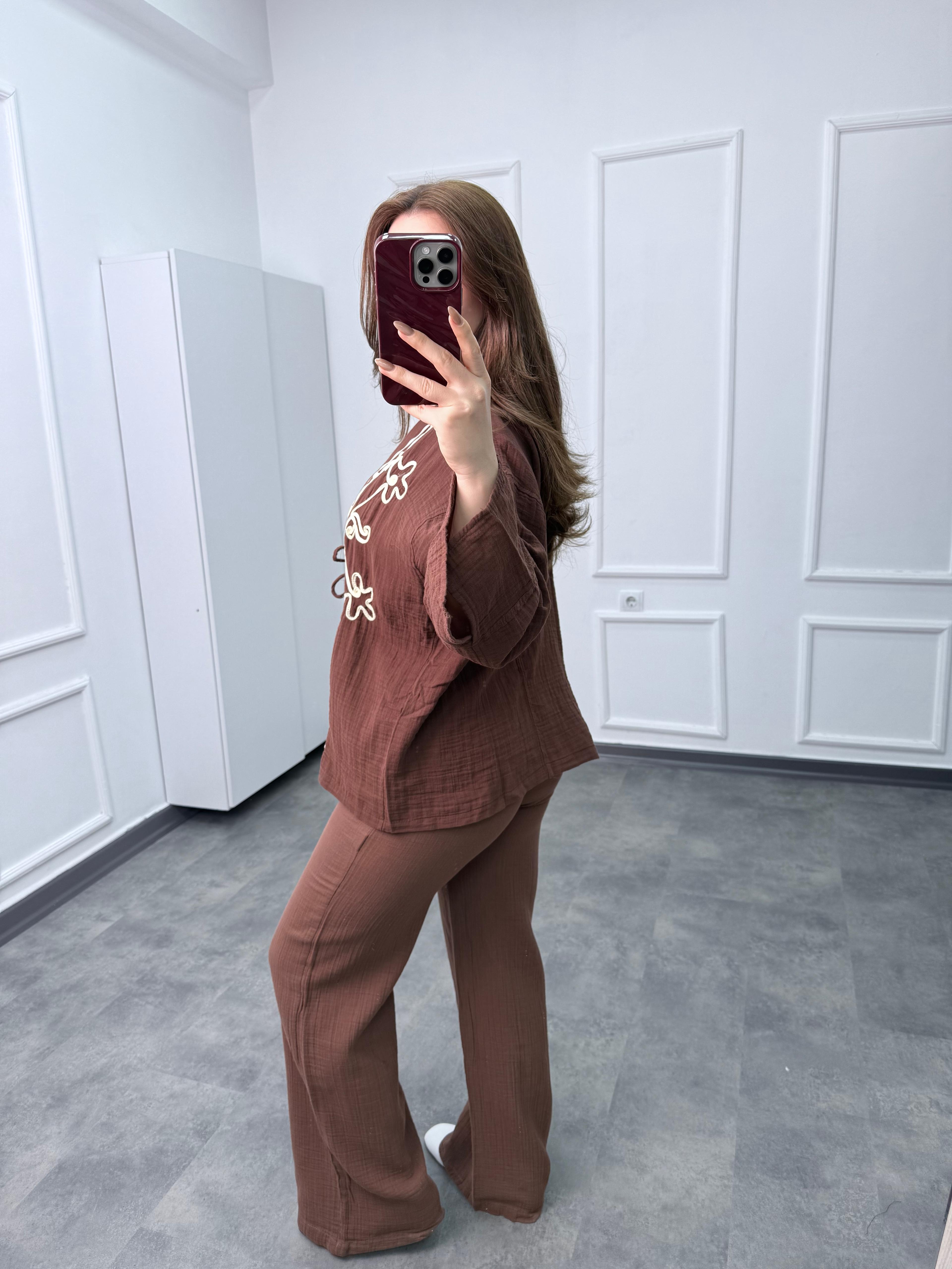 Müslin Desenli Kimono