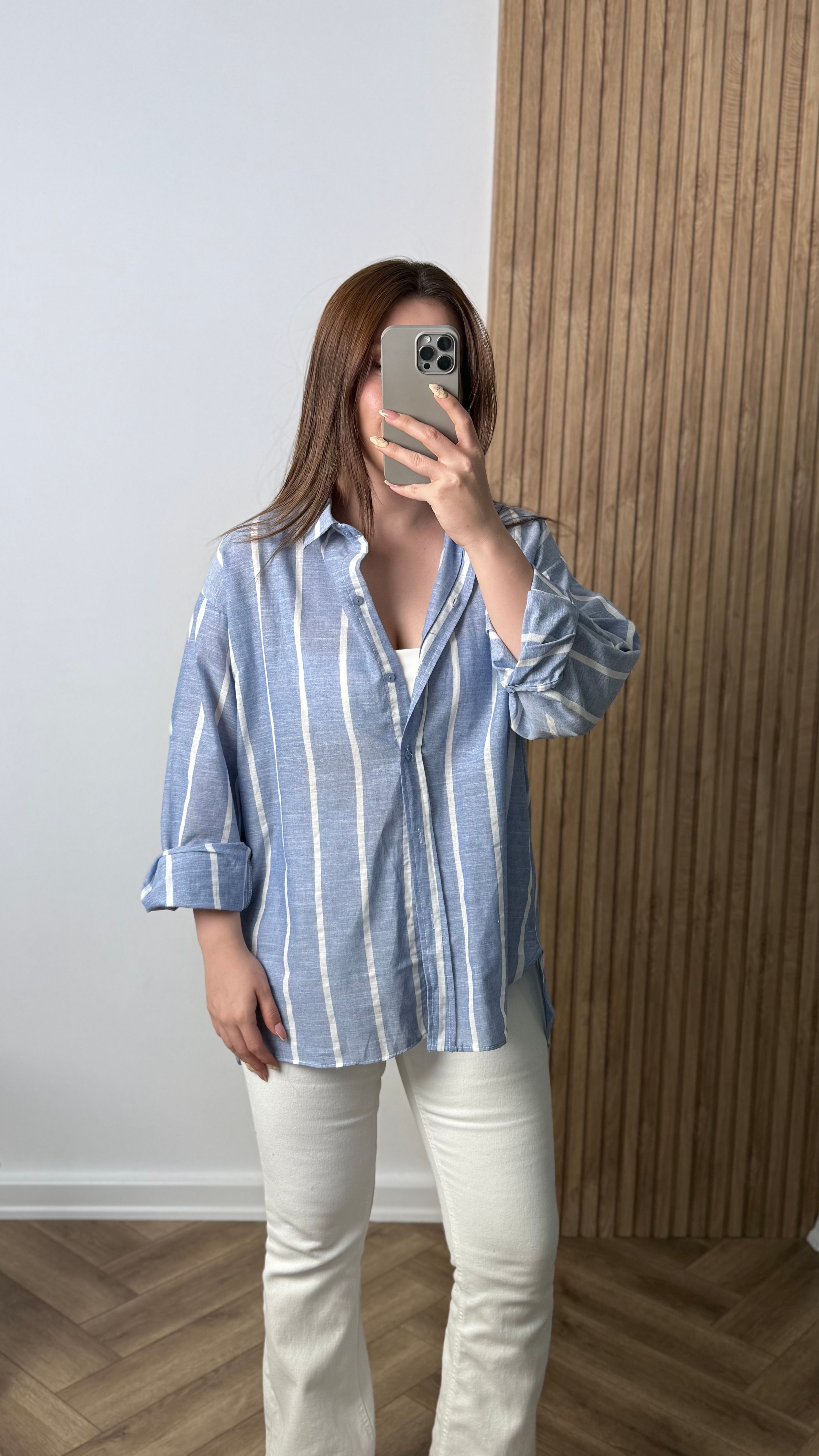 Yeni Sezon Çizgili Oversize Gömlek