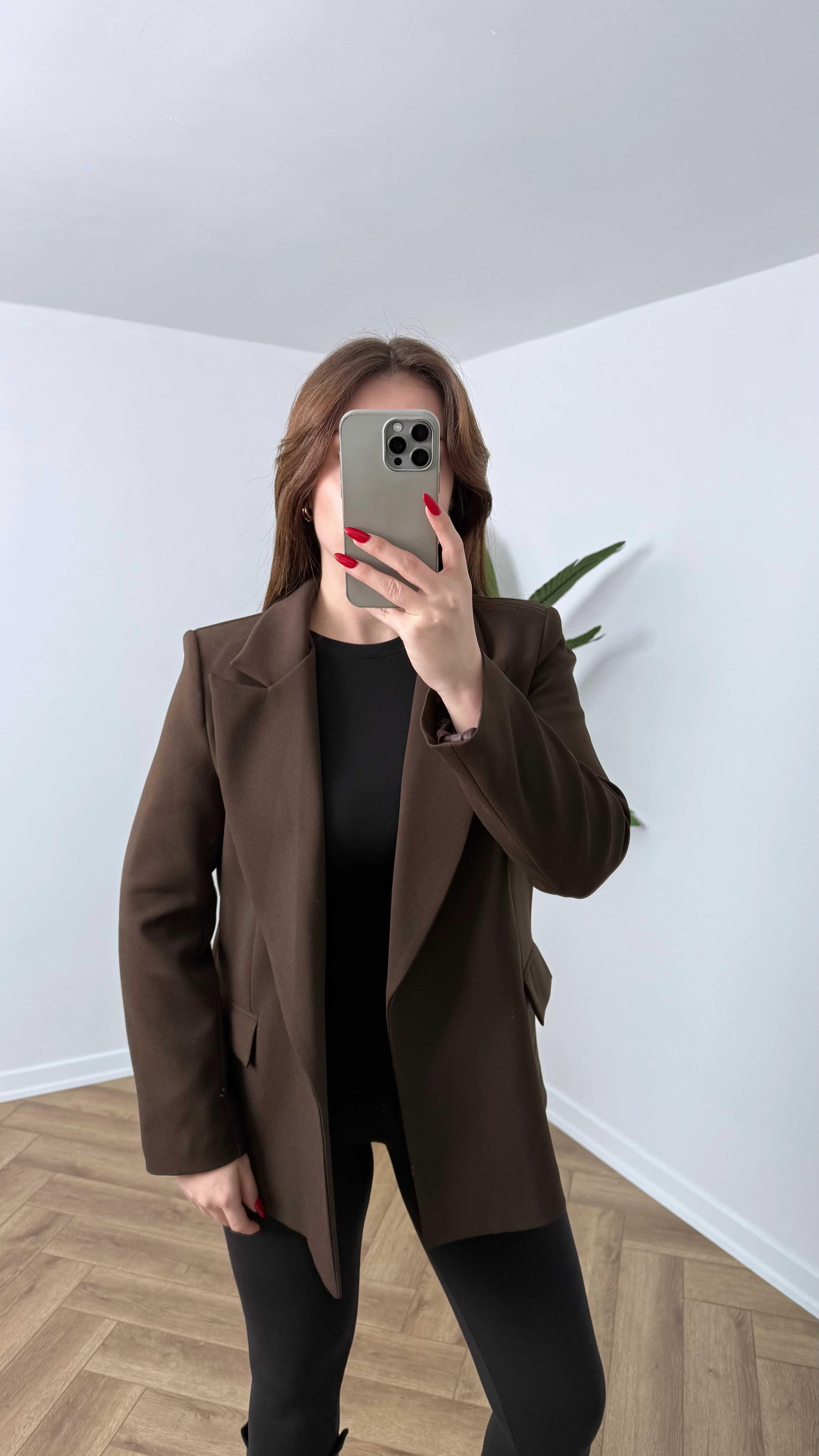 Yeni Sezon Premium Çizgili Astarlı Vatkalı Ceket - Kahverengi