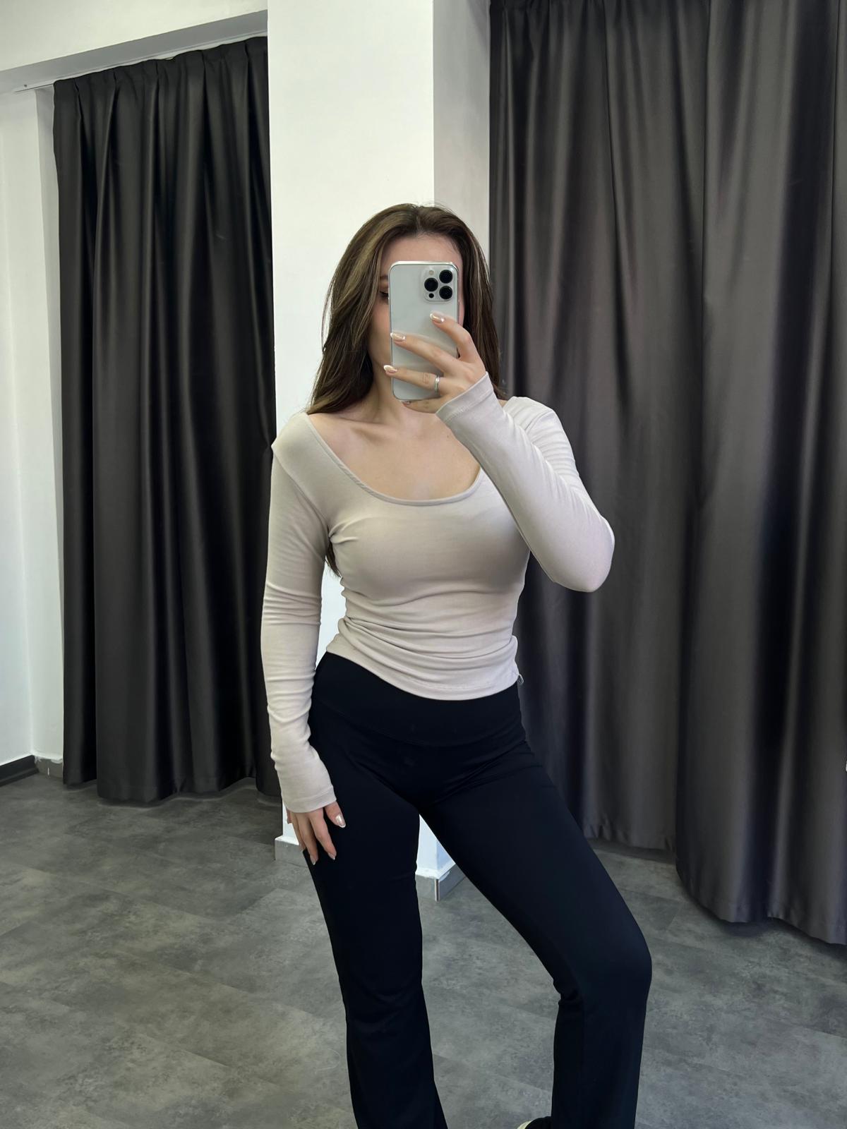 OYS Modal Pamuk Uzun Kollu Ön-Arka U Yaka Body