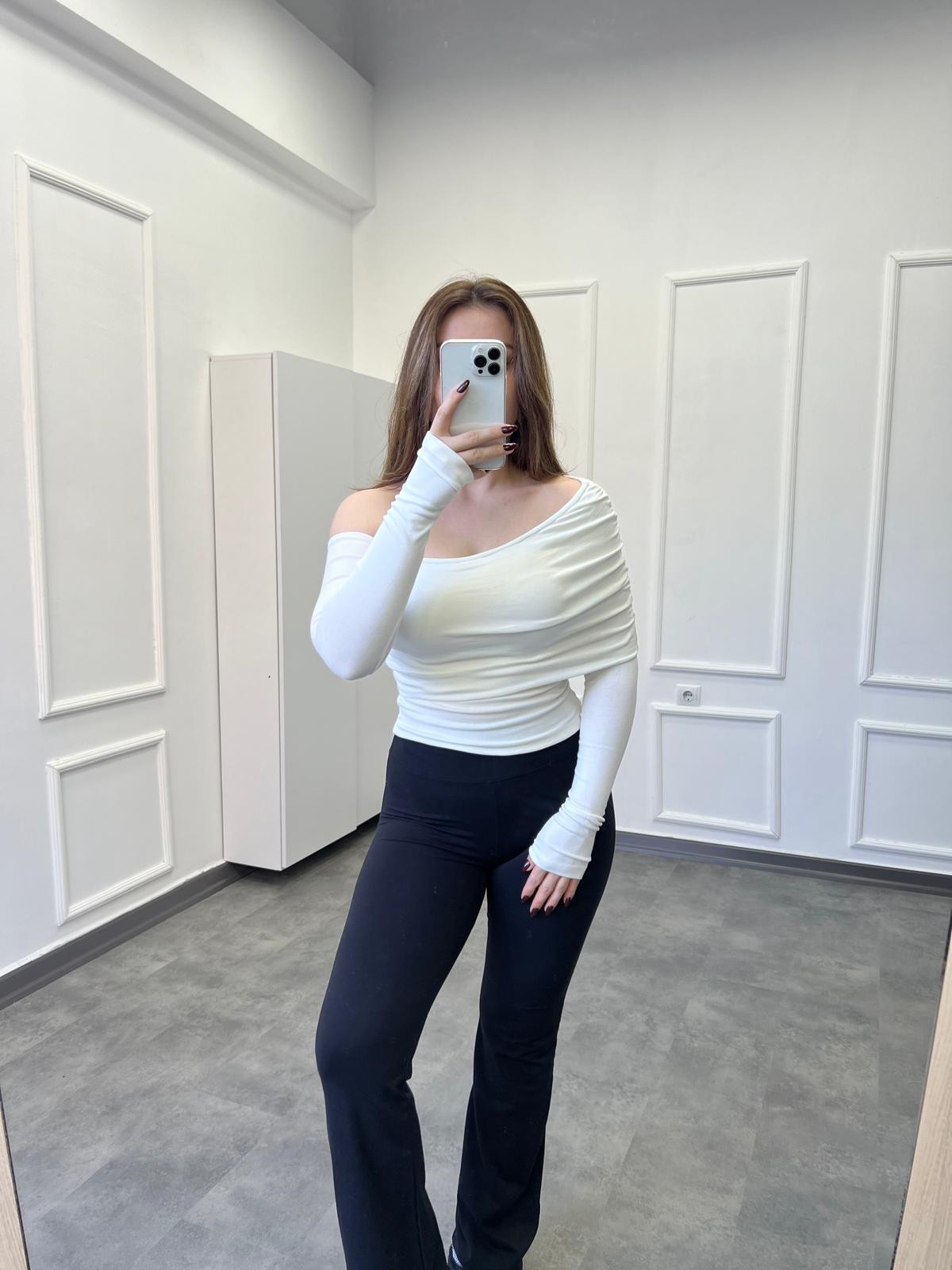 Kol Detaylı Premium Pamuk Penye Body - Ekru
