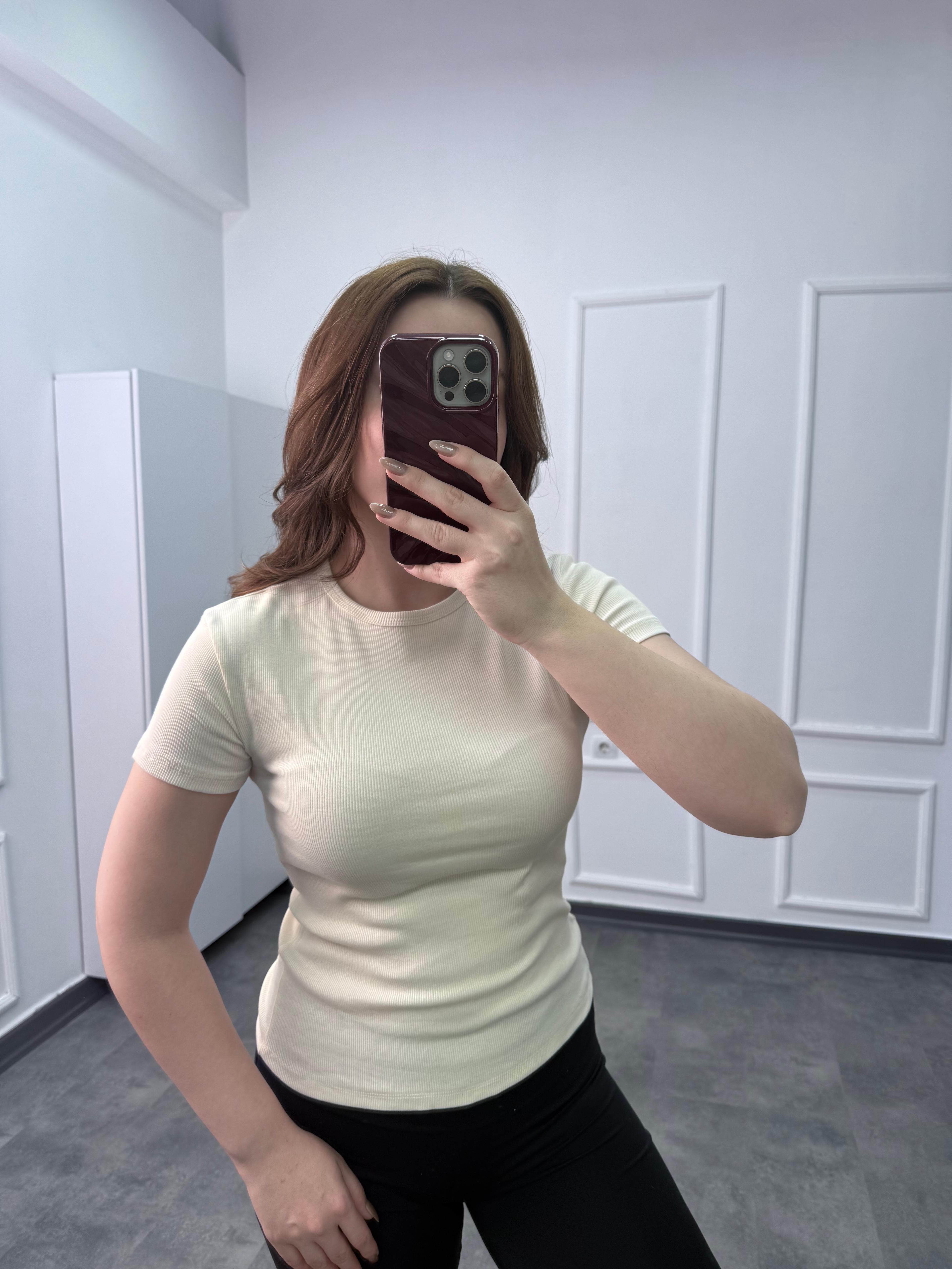 Yuvarlak Yaka Fitilli Basic T-shirt