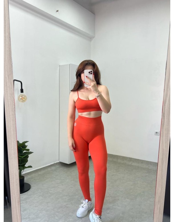 Seamless Turuncu Bra-Tayt Takım