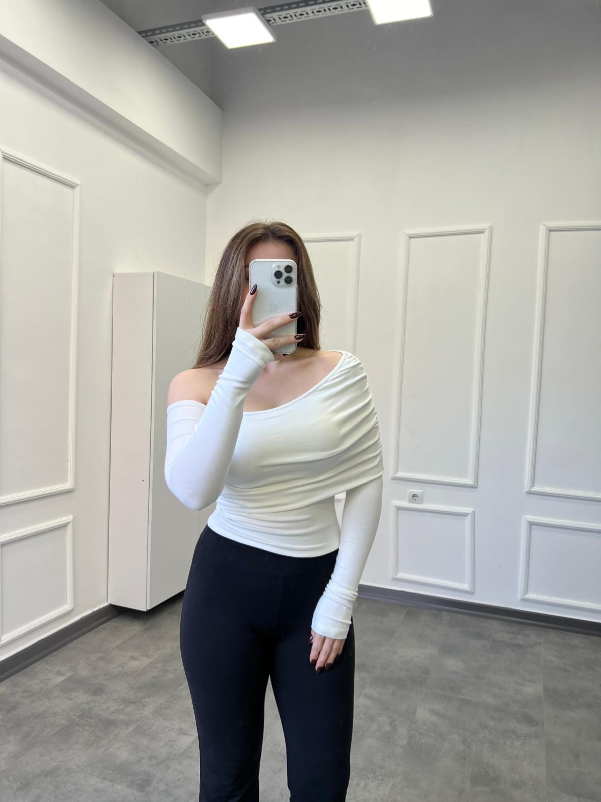 Kol Detaylı Premium Pamuk Penye Body - Ekru