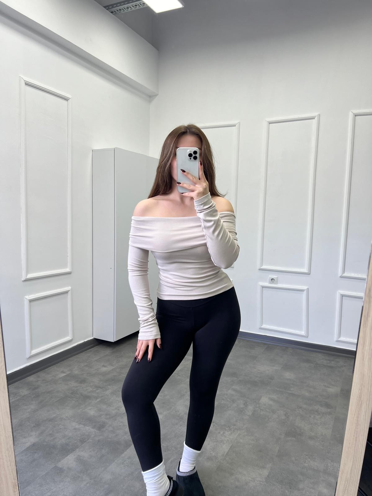 Madonna Yaka Premium Pamuk Penye Body - Taş