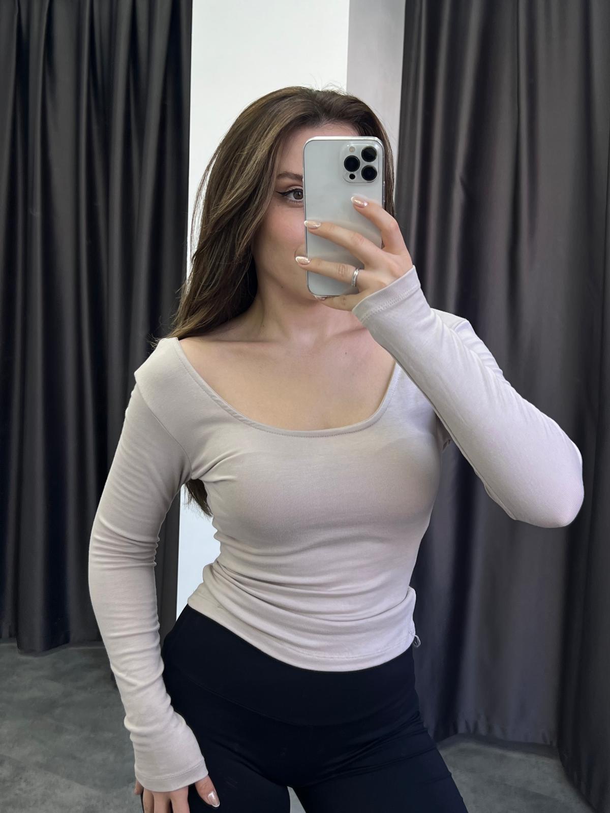 OYS Modal Pamuk Uzun Kollu Ön-Arka U Yaka Body