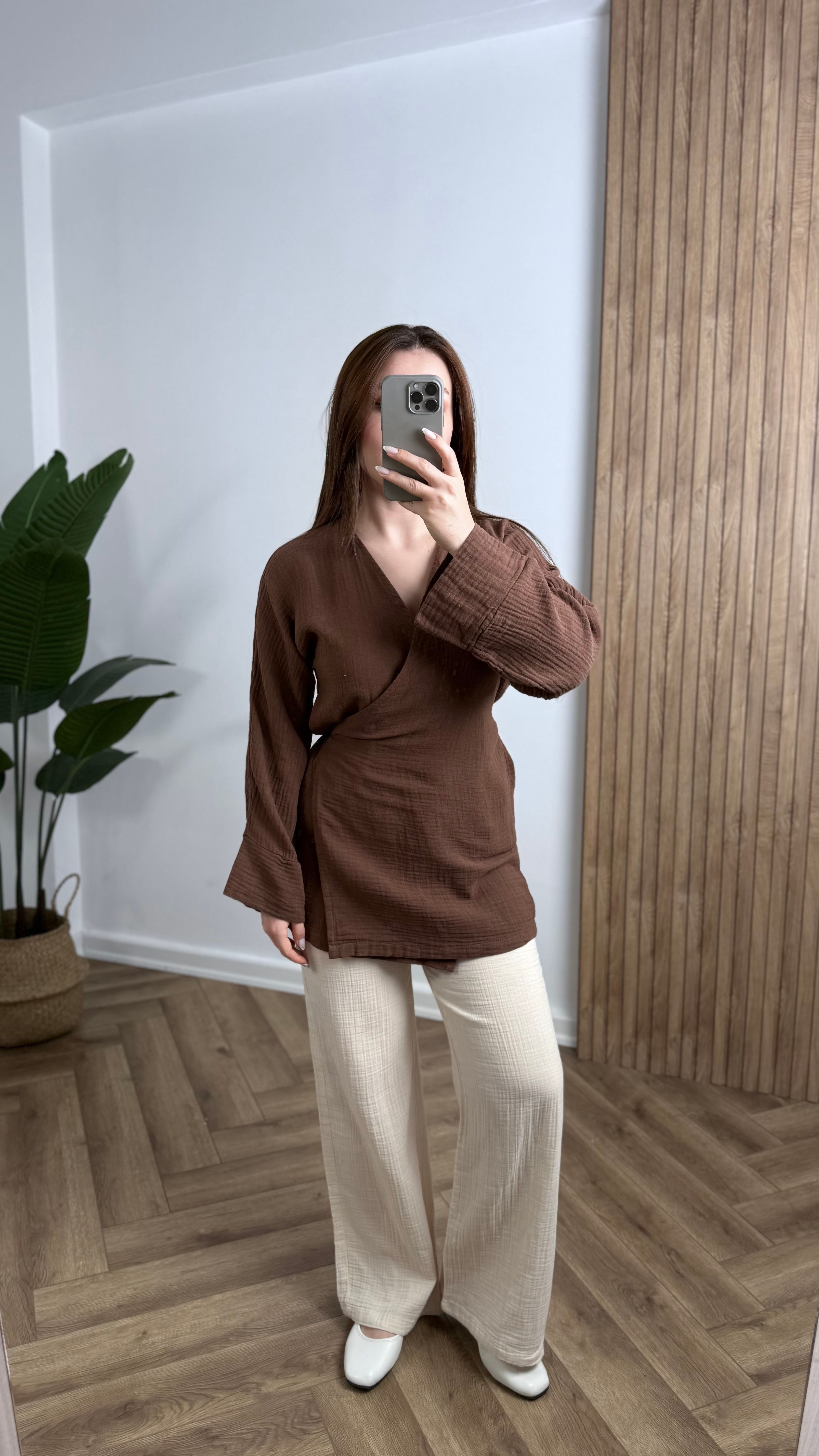 Yeni Sezon Müslin Bağlamalı Kimono