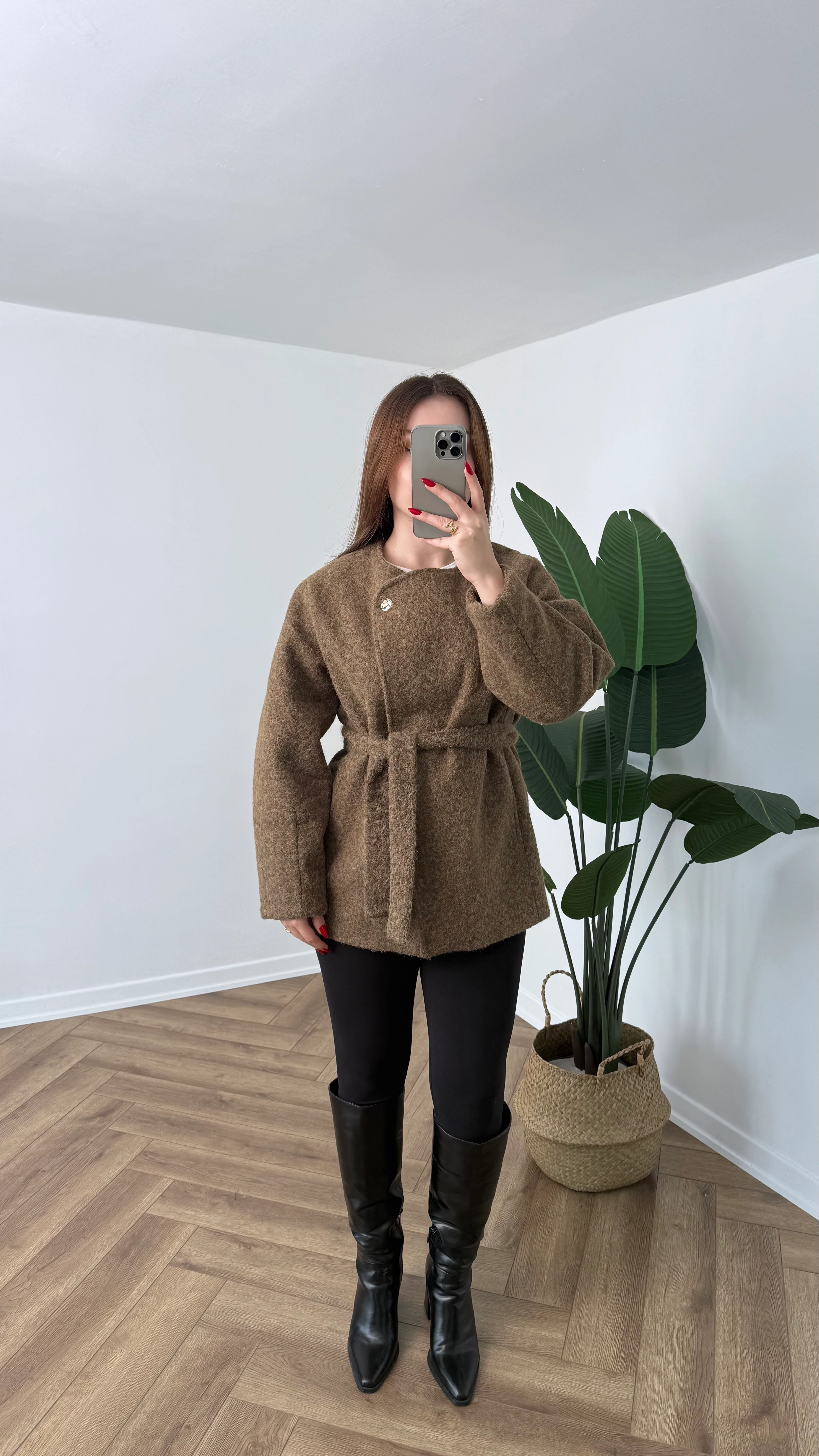 Yeni Sezon Premium Gold Düğmeli Bağlamalı Kaban