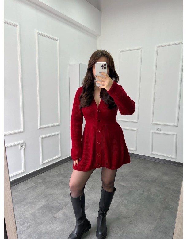 Örgü Pinterest Kırmızı Elbise