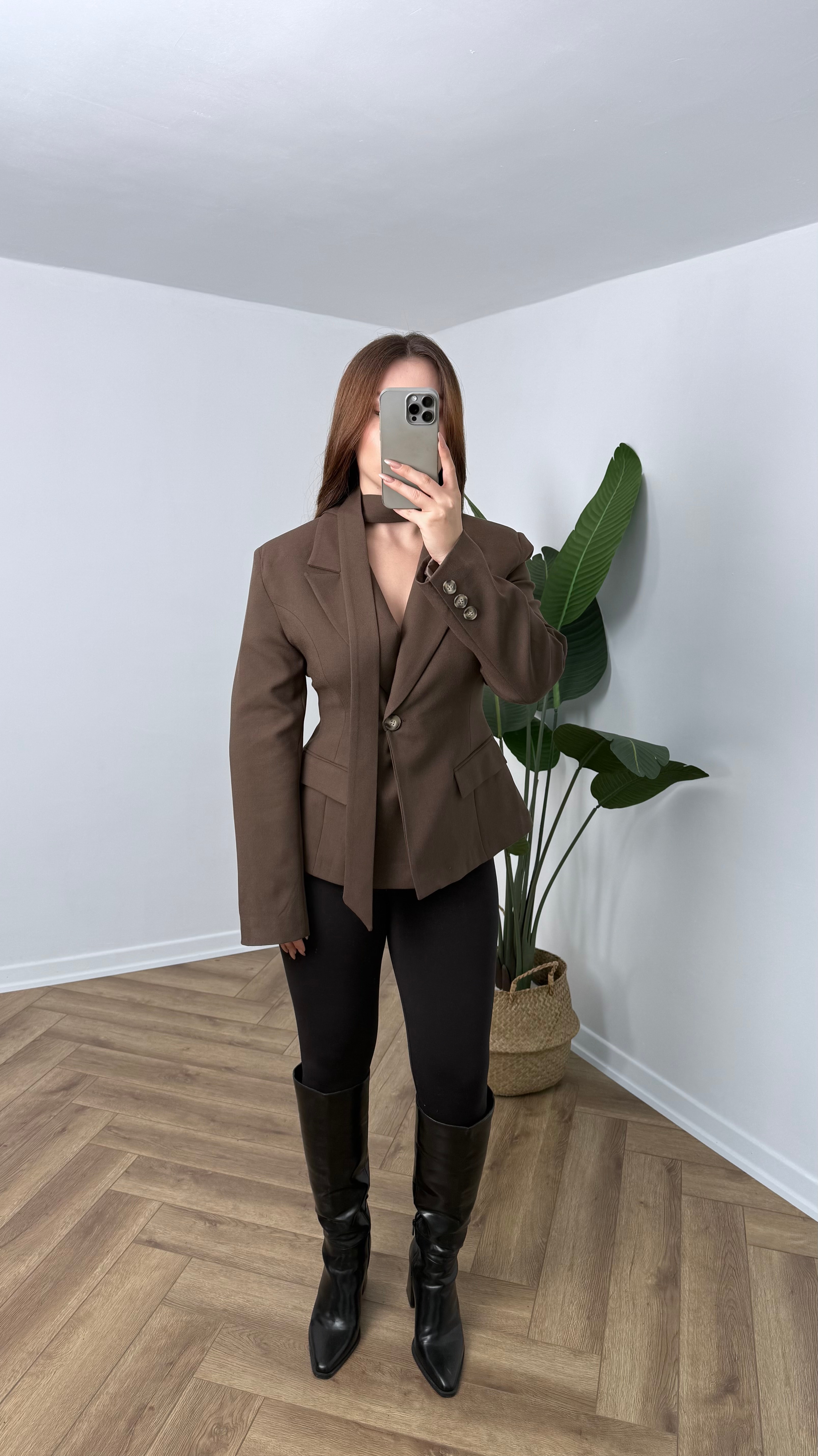Yeni Sezon Premium Boyun Detaylı Blazer Ceket
