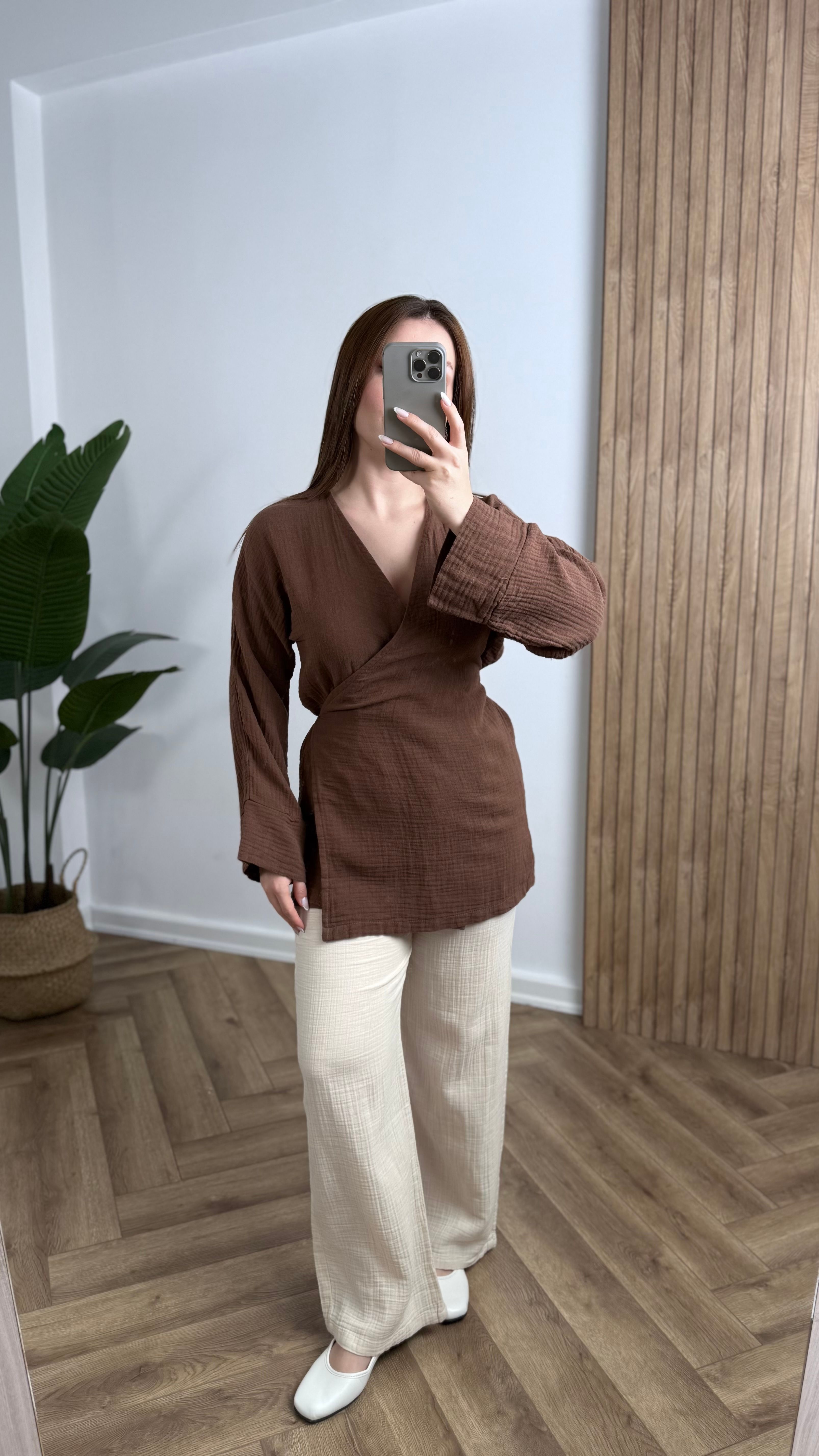 Yeni Sezon Müslin Bağlamalı Kimono