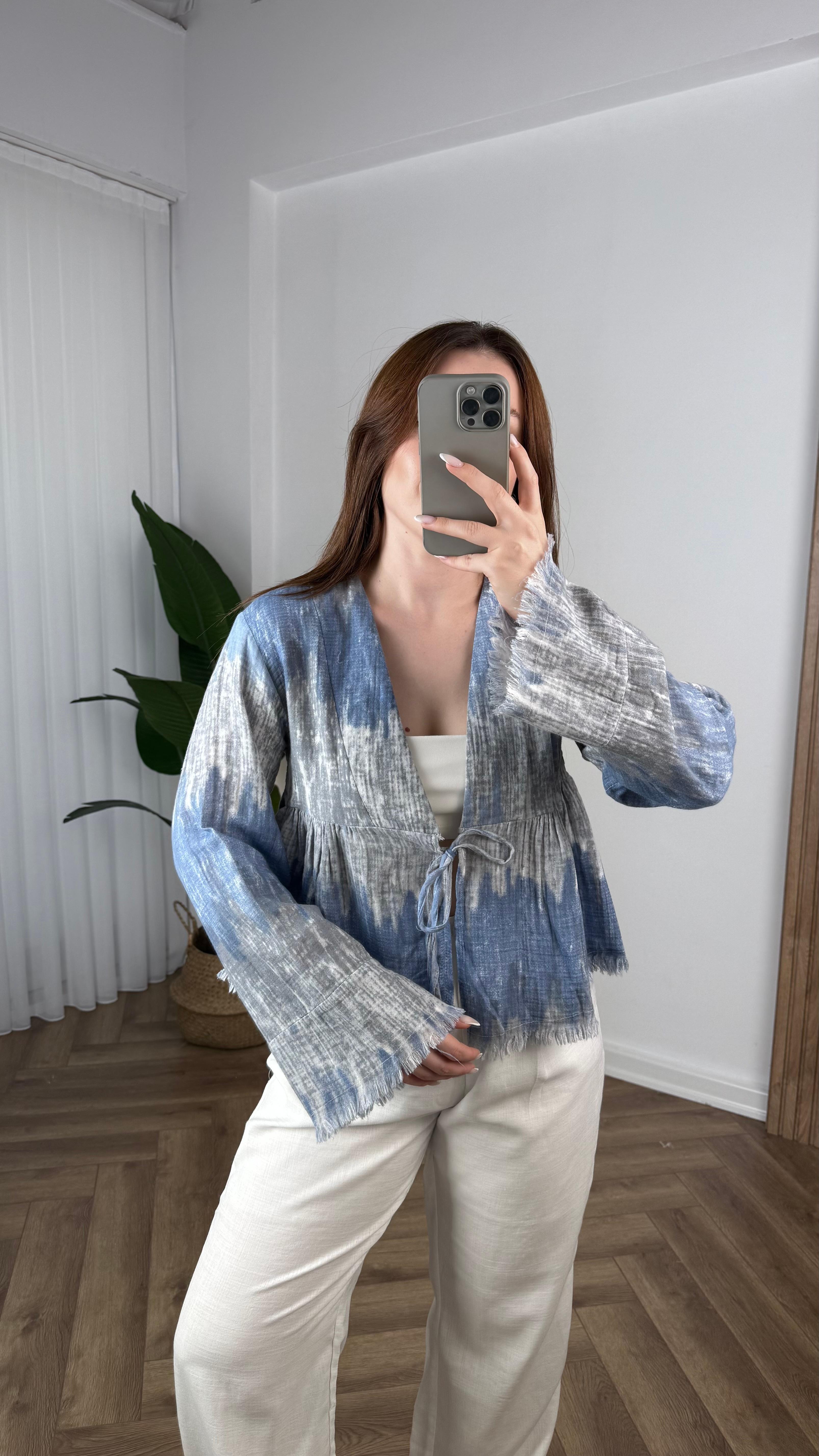 Yeni Sezon Saçaklı Bağlamalı Kimono