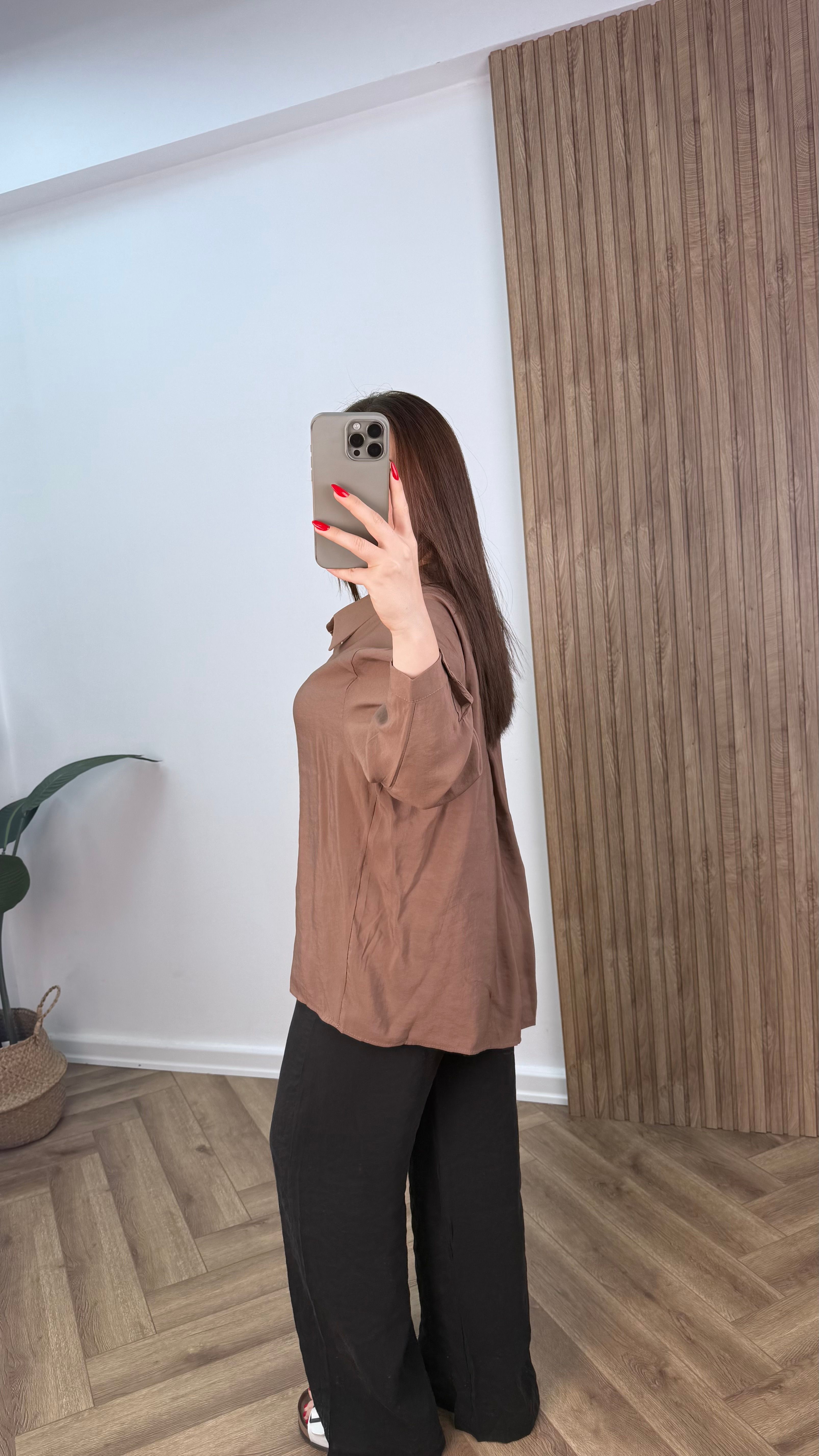Yeni Sezon Tensel Uzun Kollu Oversize Gömlek