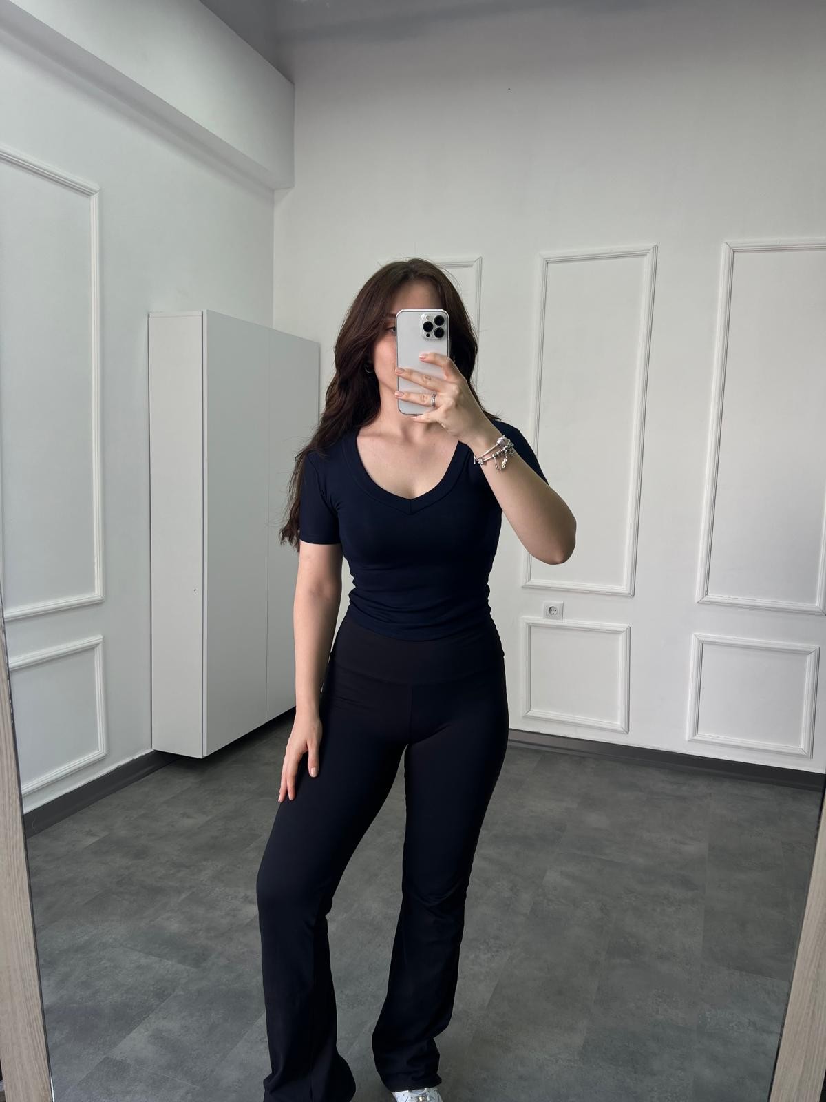 OYS Pamuk Penye Lacivert V Yaka Body