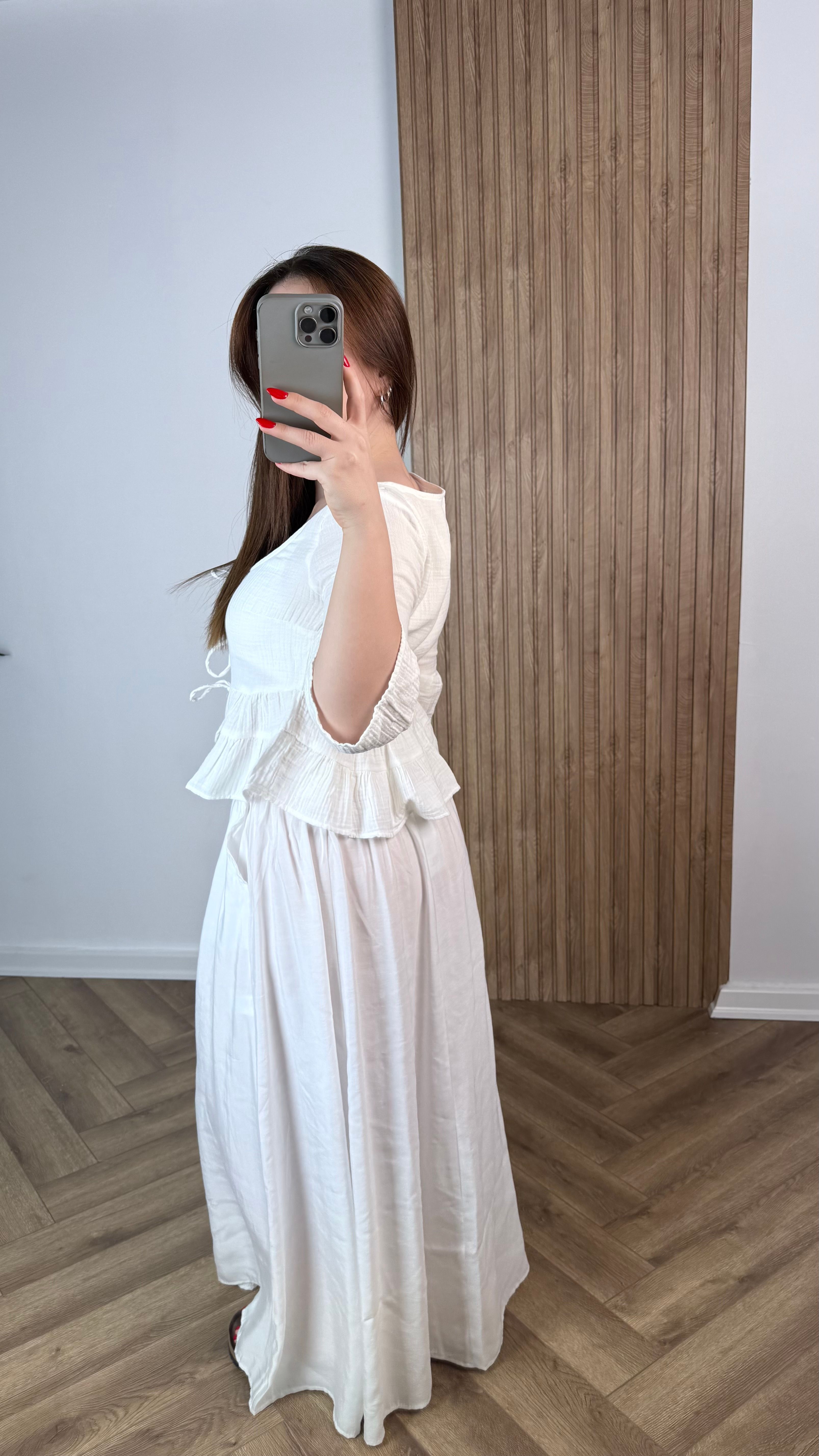 Yeni Sezon Bağlamalı Crop Yarım Kol Bluz