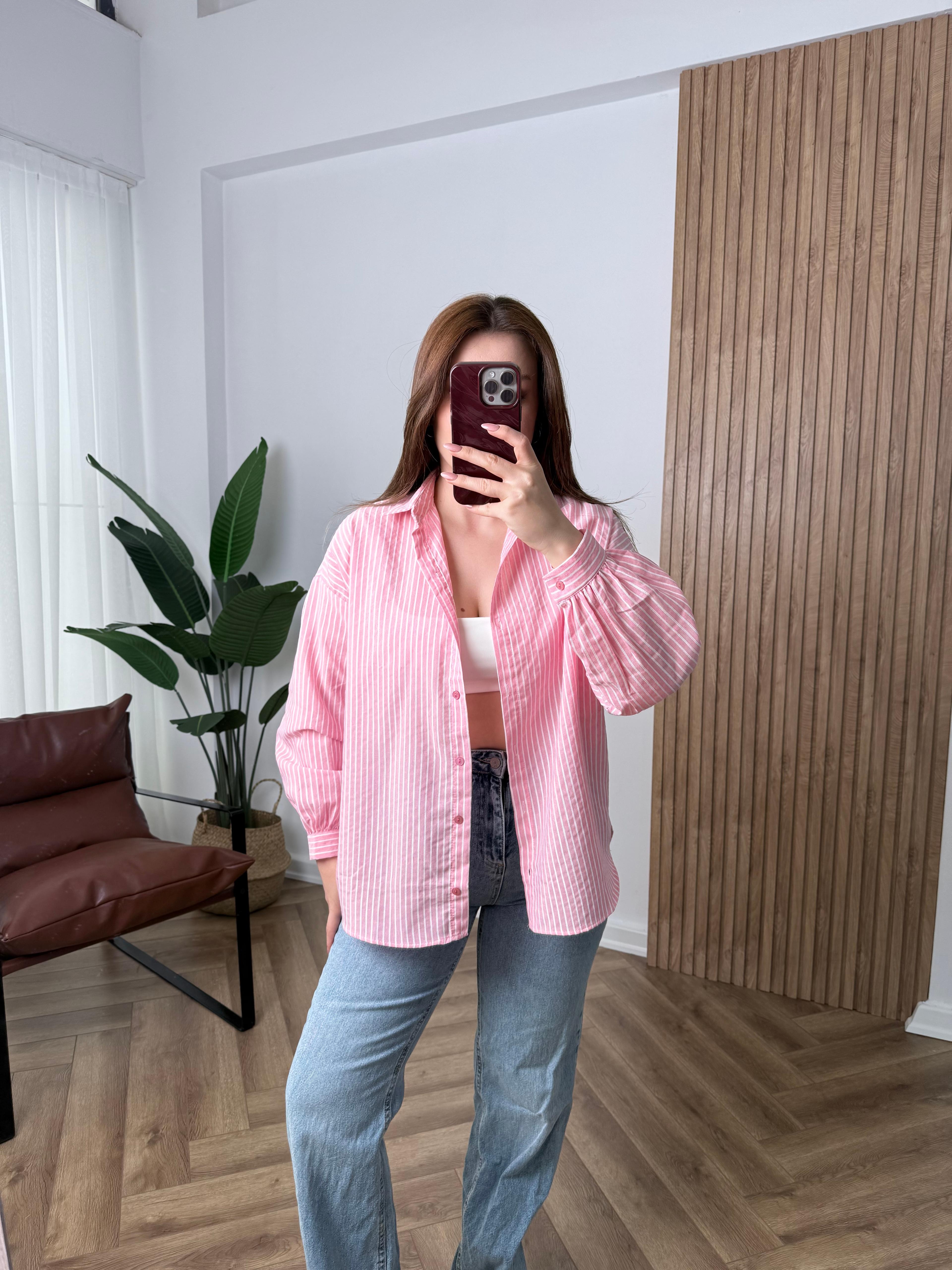 Emilia Çizgili Oversize Gömlek