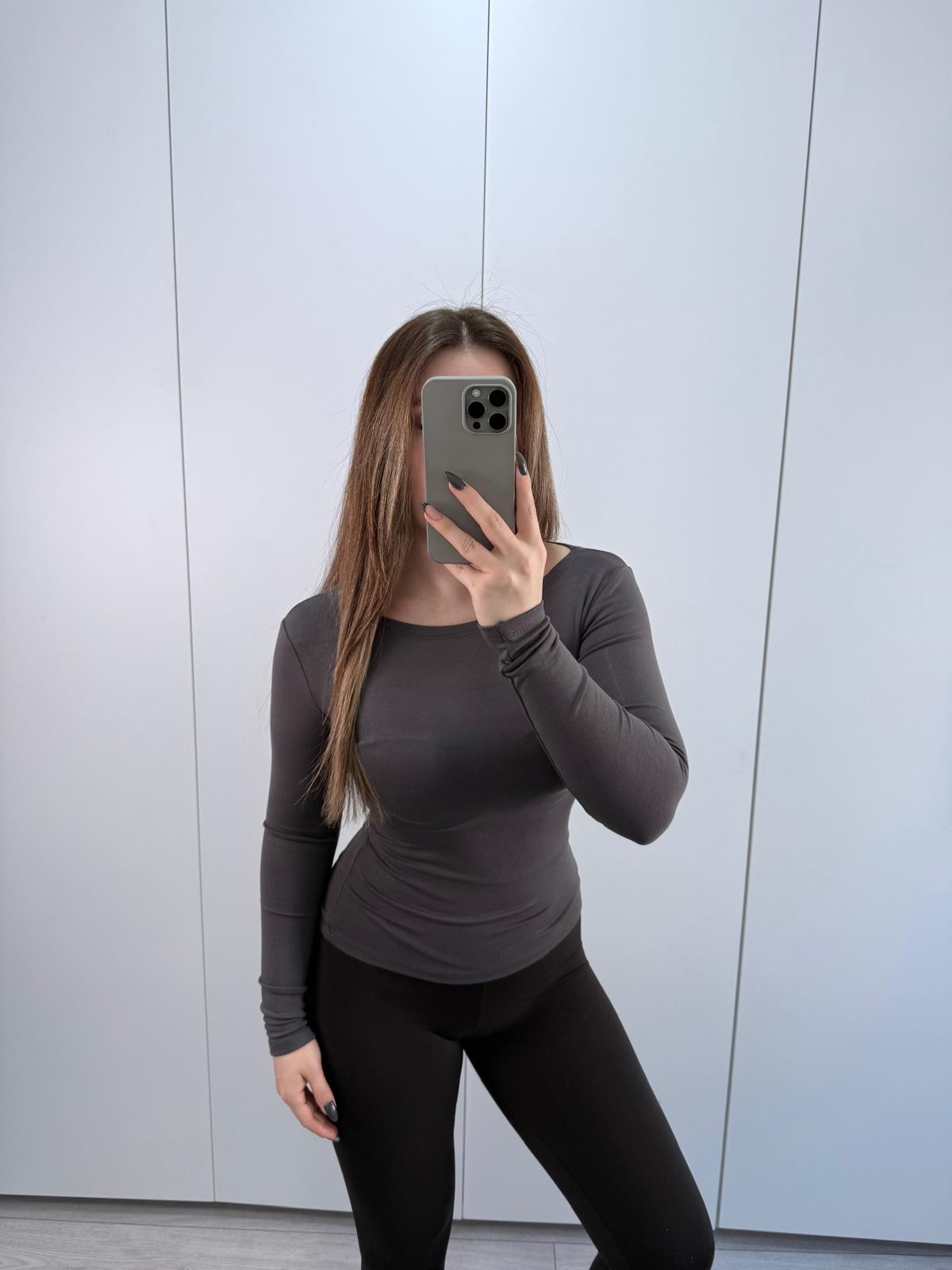 OYS Modal Pamuk Kayık Yaka Orta Bel Body - Antrasit