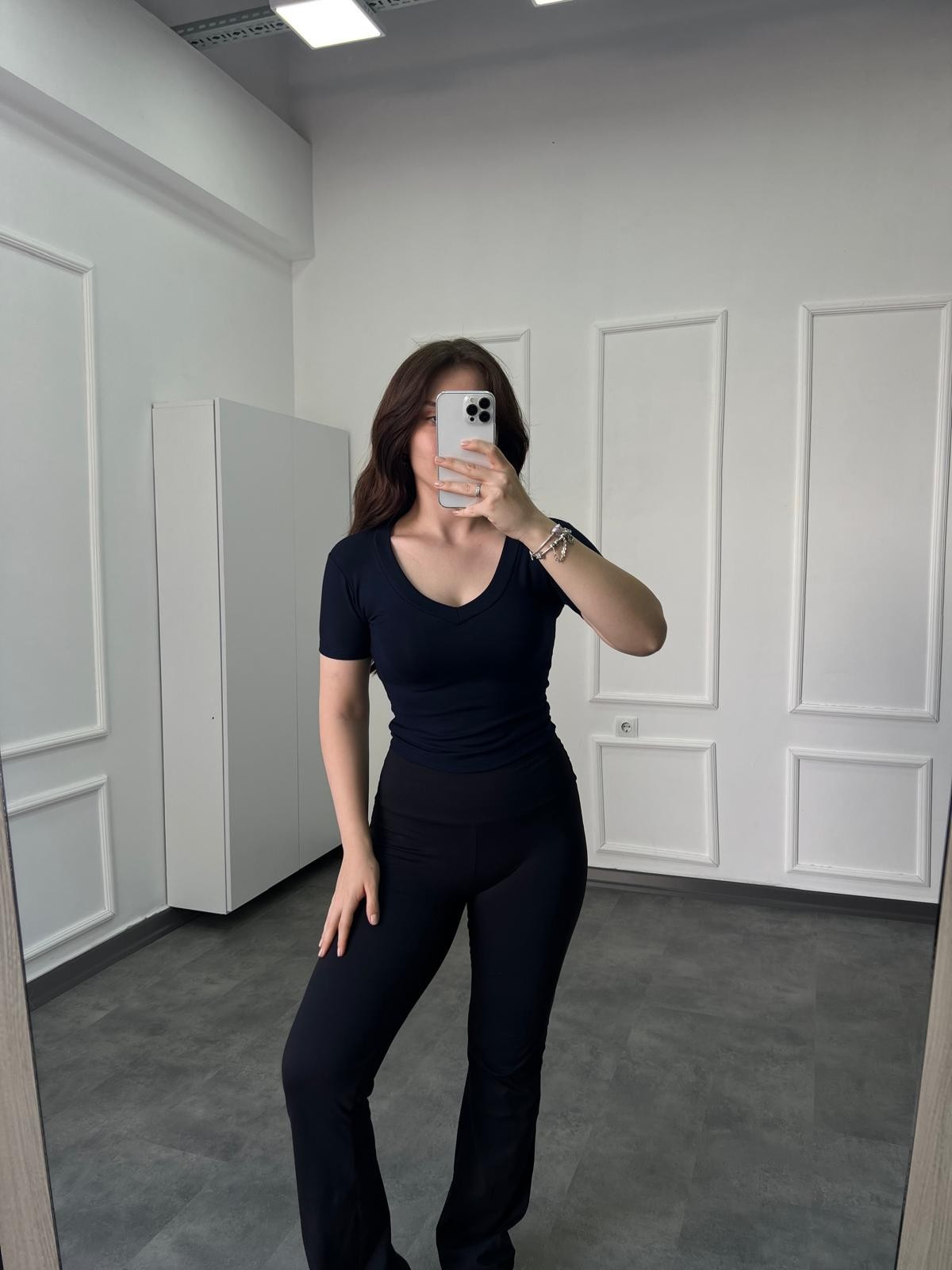 OYS Pamuk Penye Lacivert V Yaka Body