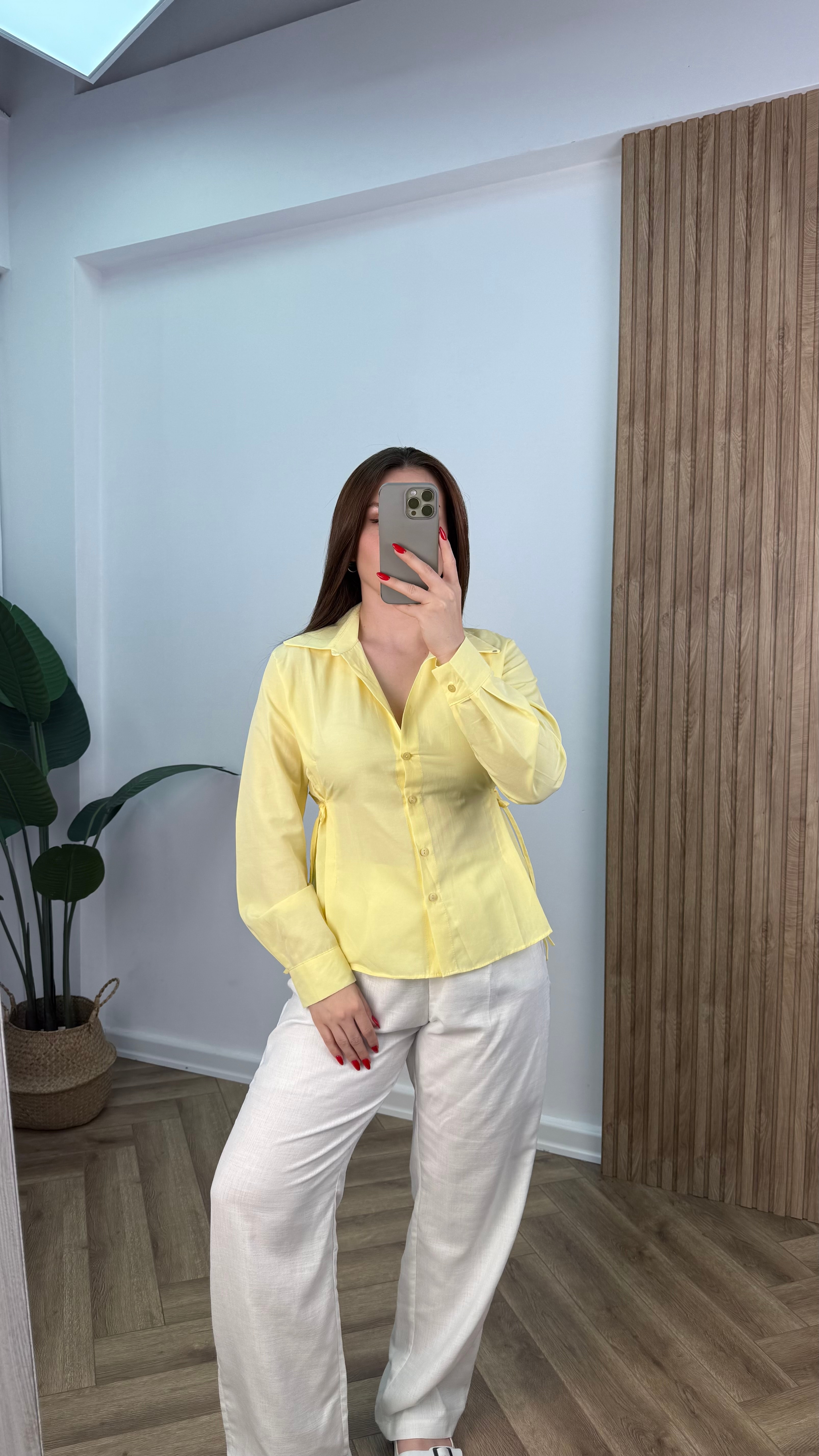 Yeni Sezon Yandan Bağlama Detaylı Gömlek