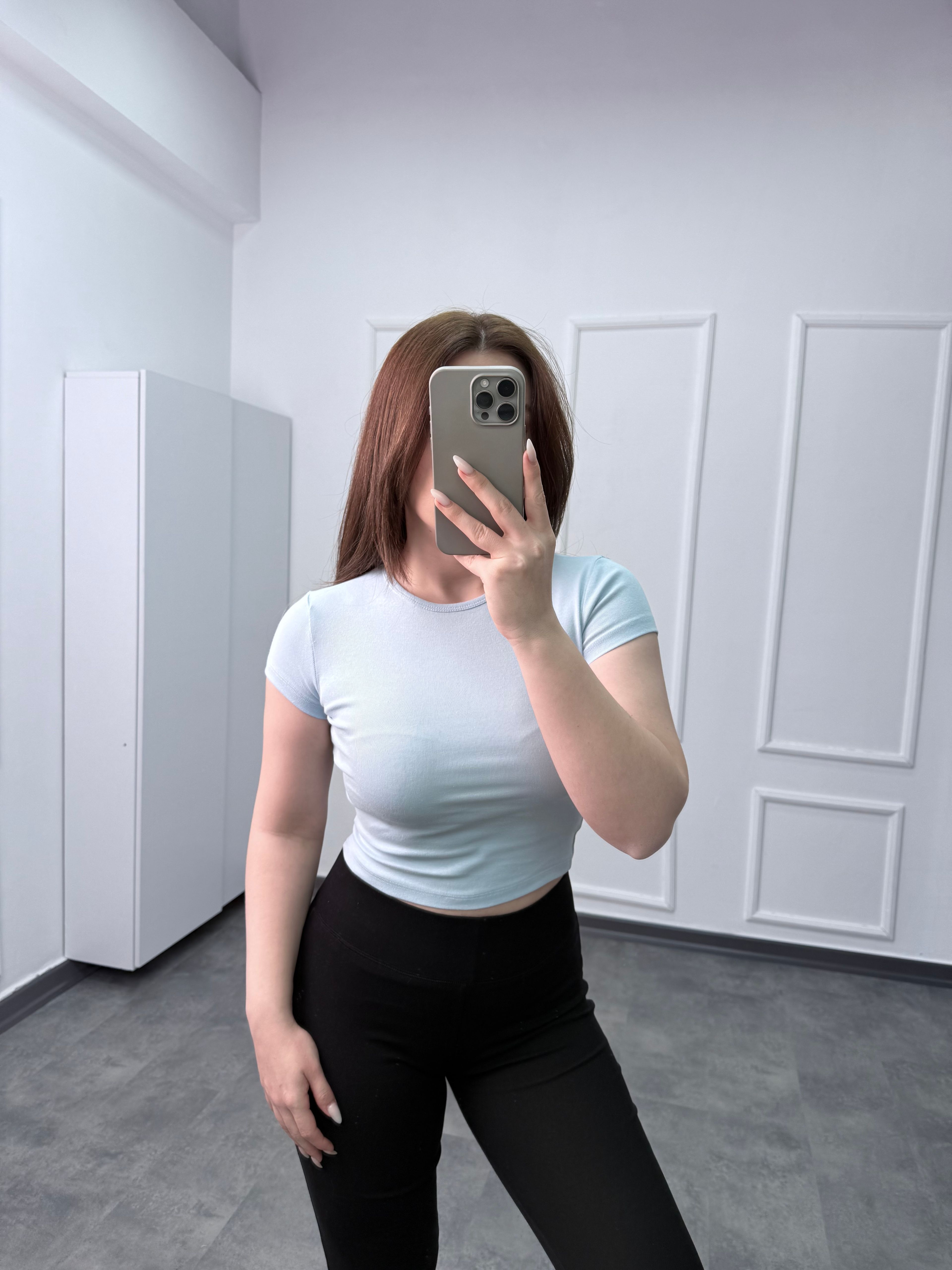 Yuvarlak Yaka Crop Basic T-shirt