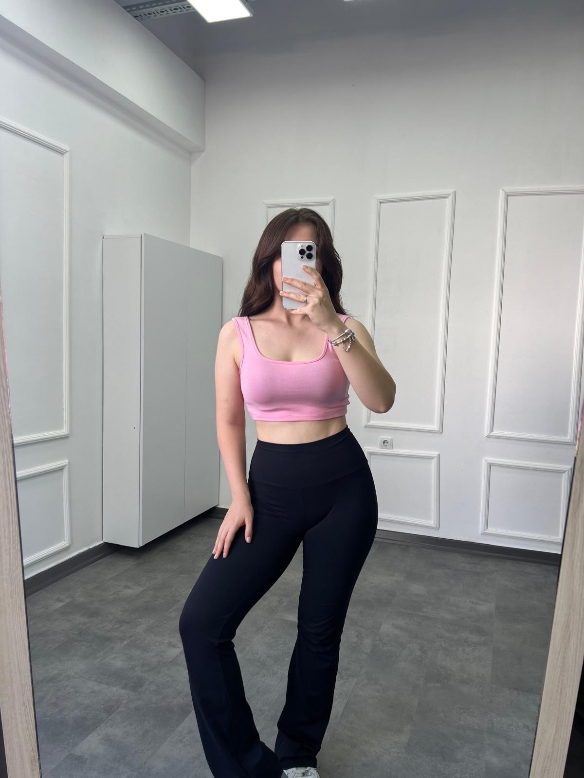 OYS Modal Pamuk Crop Pembe U Yaka Atlet