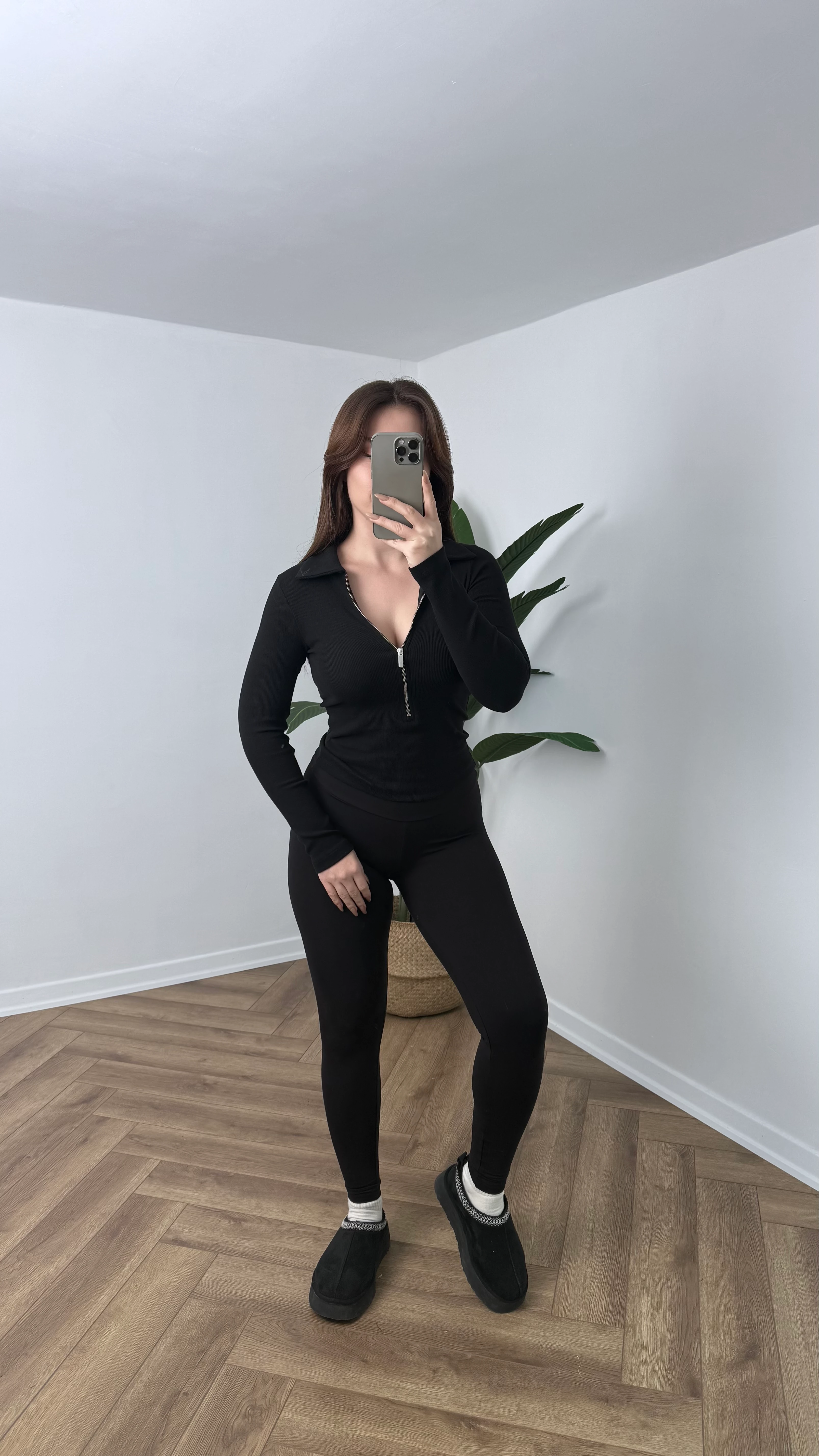 Yeni Sezon Premium Fitilli Yarım Fermuarlı Body