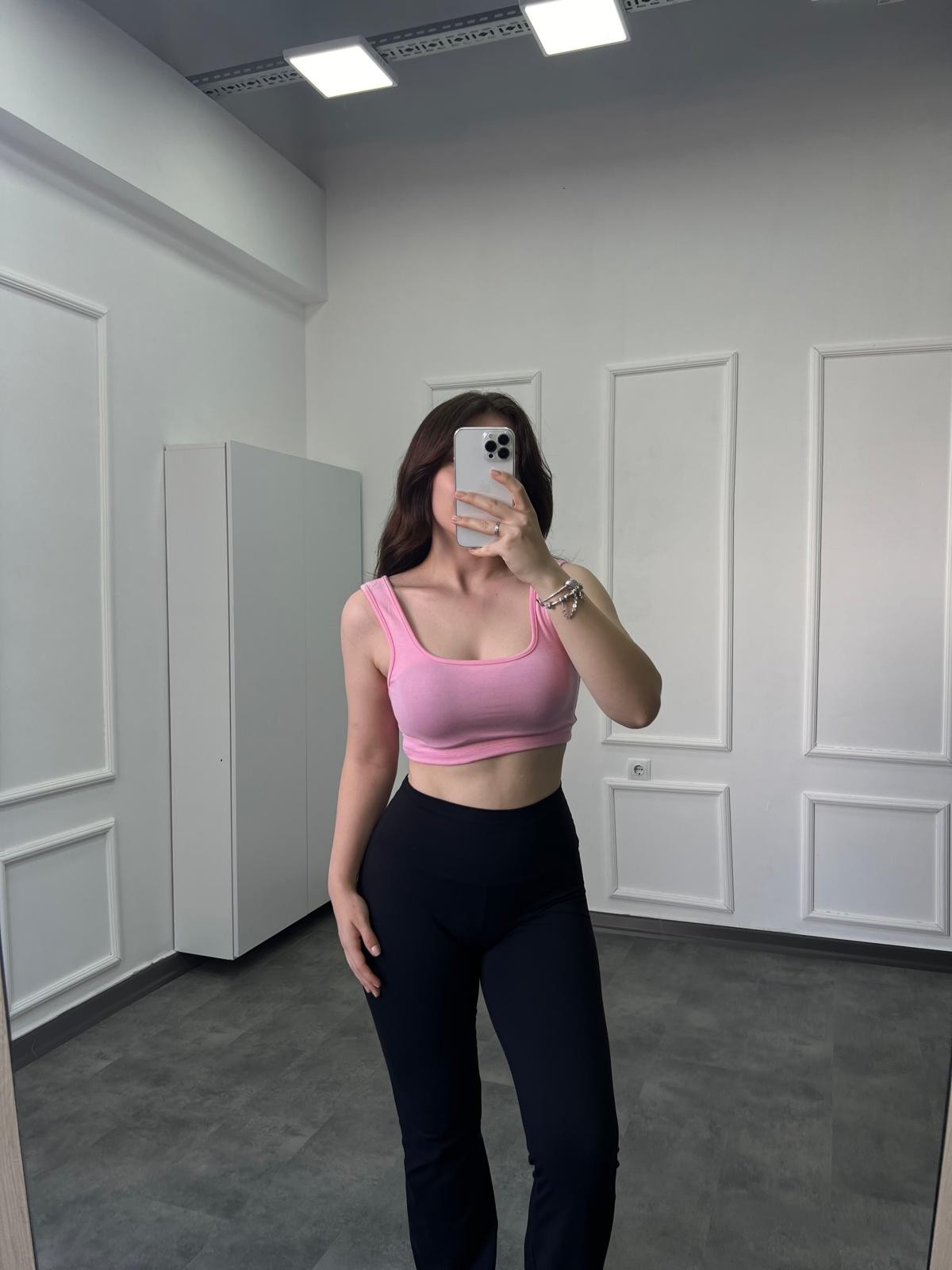OYS Modal Pamuk Crop Pembe U Yaka Atlet