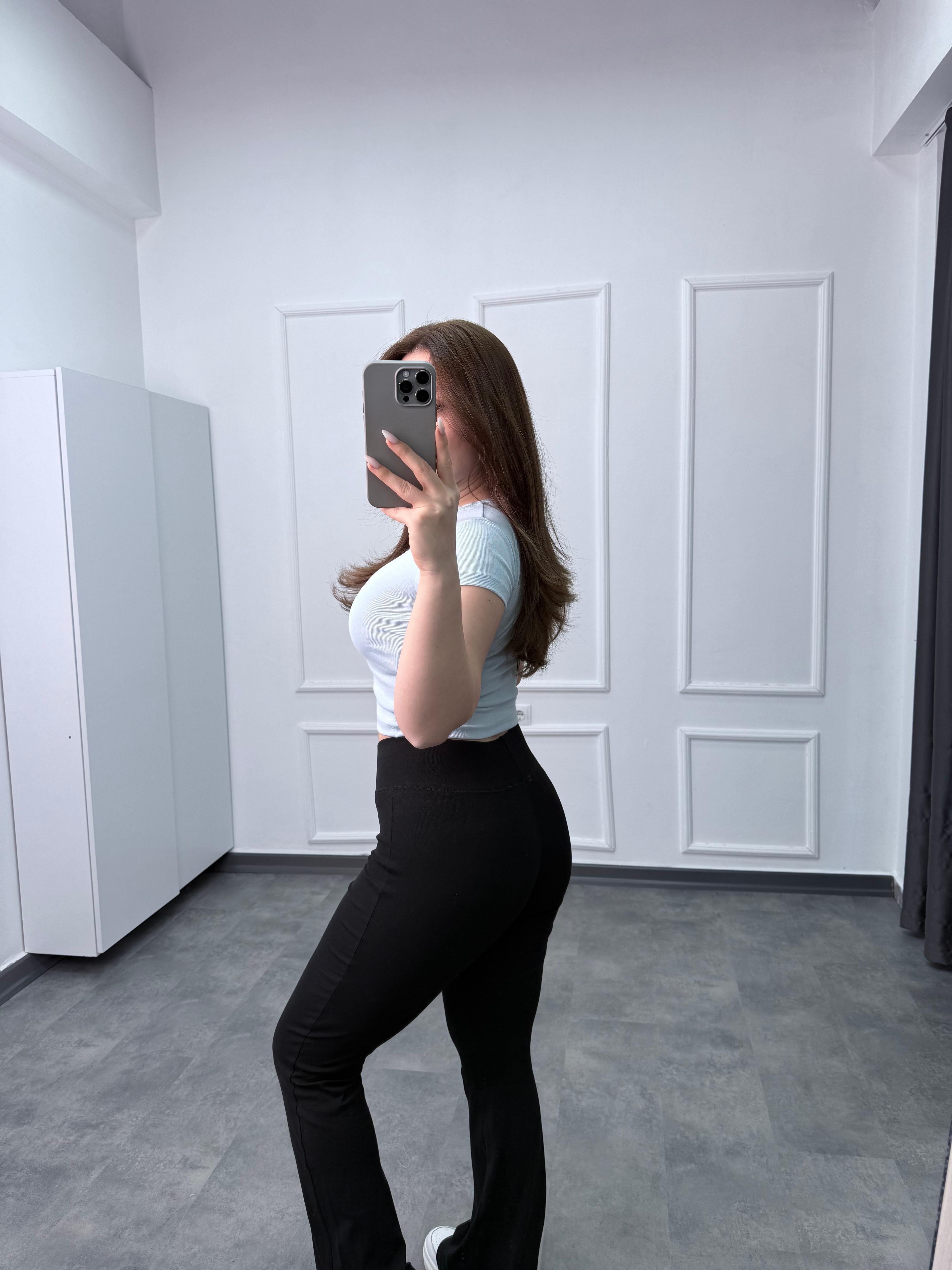 Yuvarlak Yaka Crop Basic T-shirt