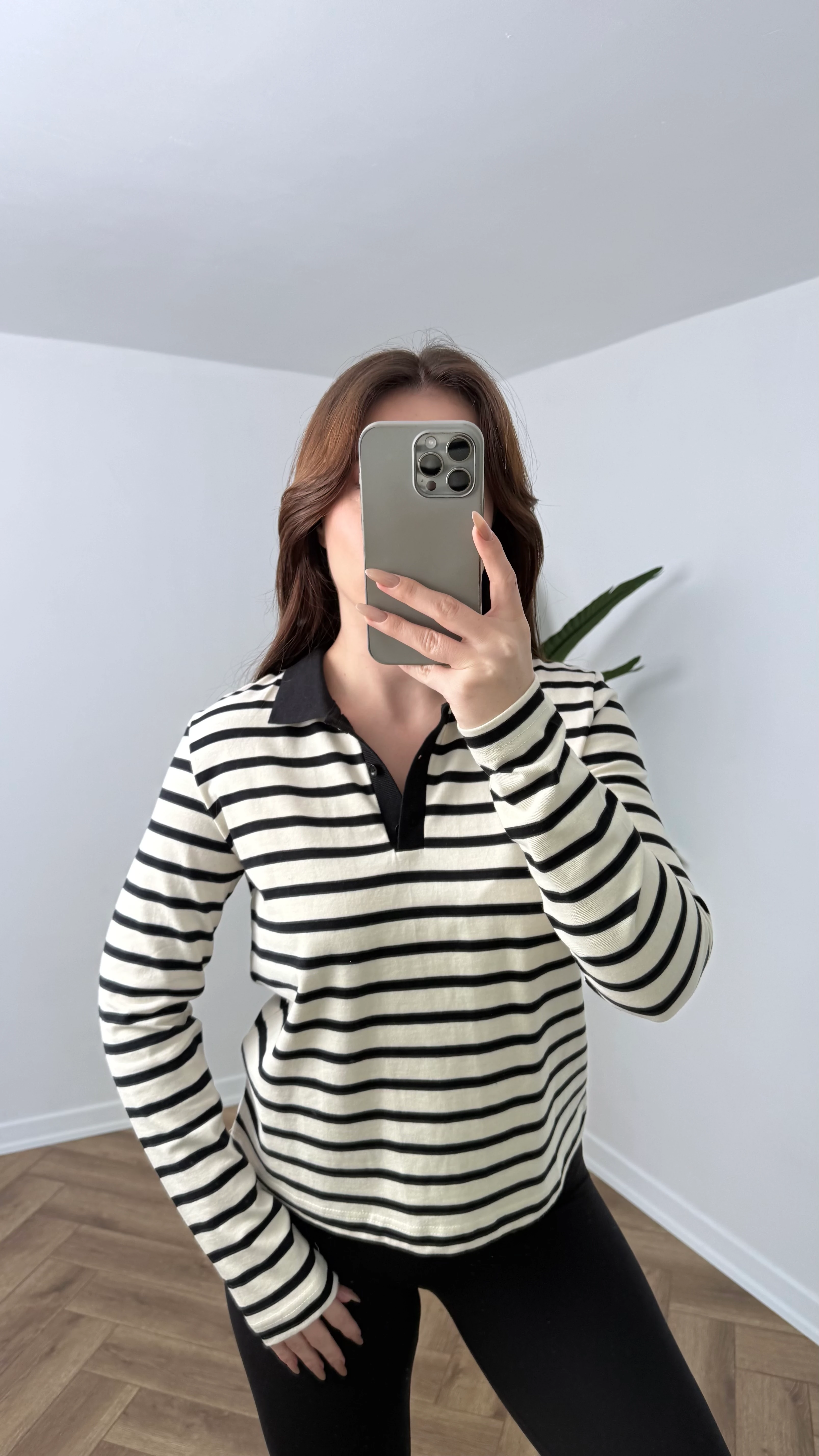 Yeni Sezon Premium Çizgili Polo Yaka - Siyah