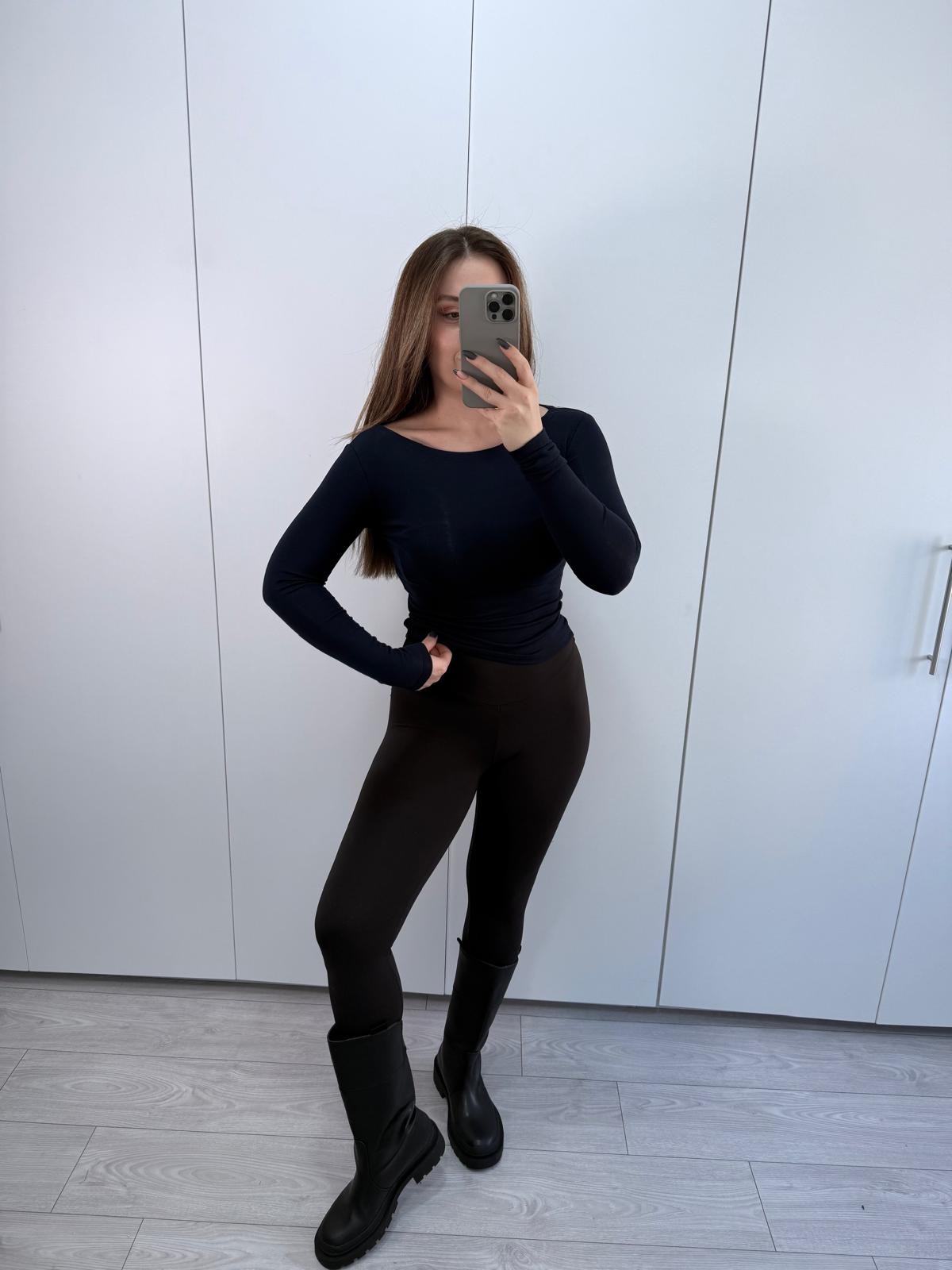 OYS Modal Pamuk Kayık Yaka Orta Bel Body - Lacivert