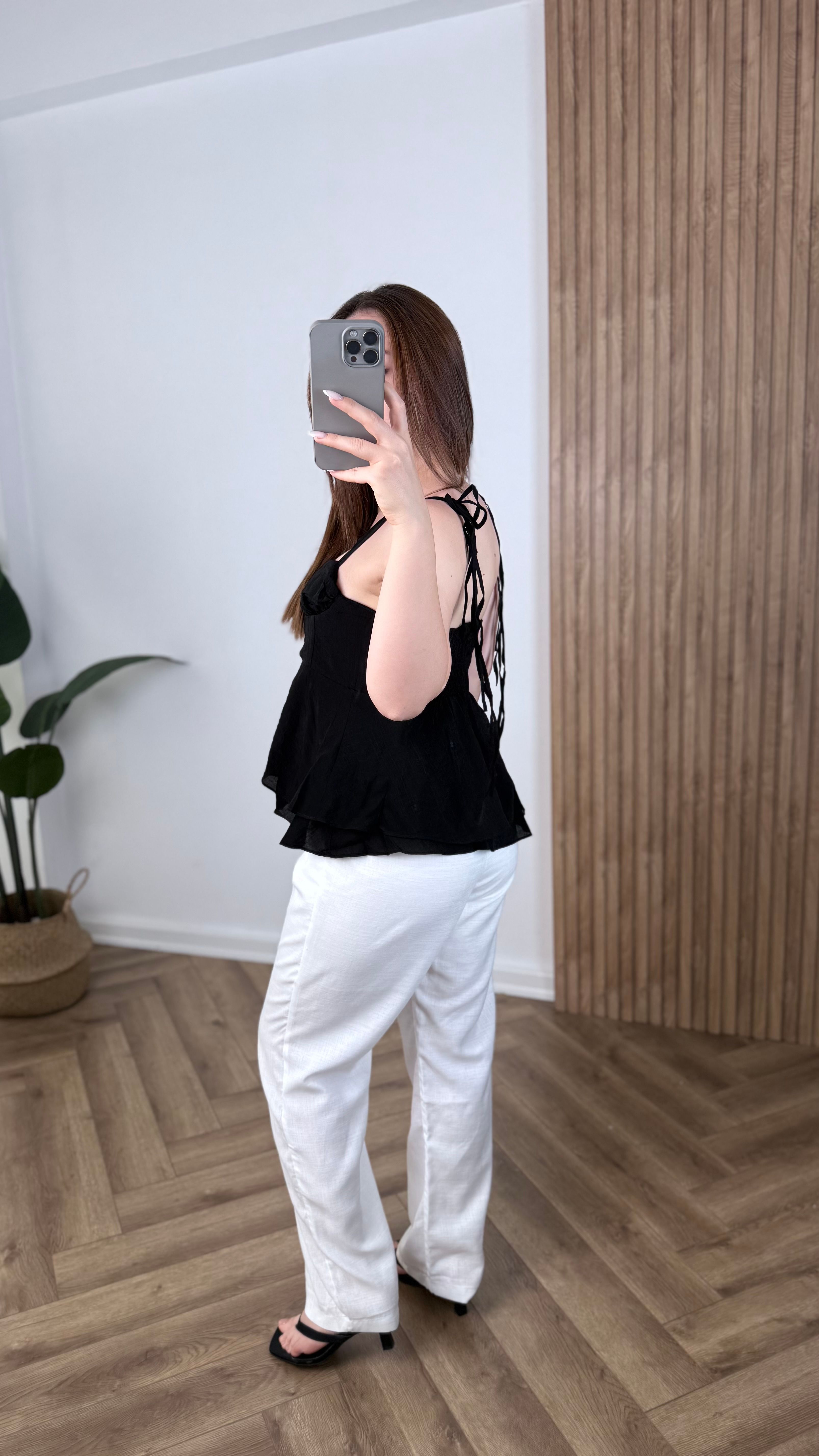 Yeni Sezon Askı Bağlamalı  Katmanlı Bluz