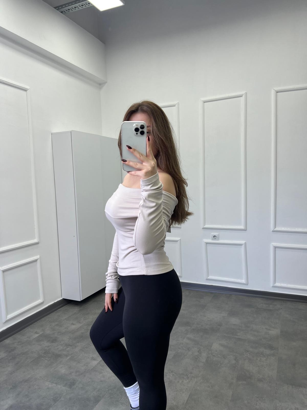 Madonna Yaka Premium Pamuk Penye Body - Taş