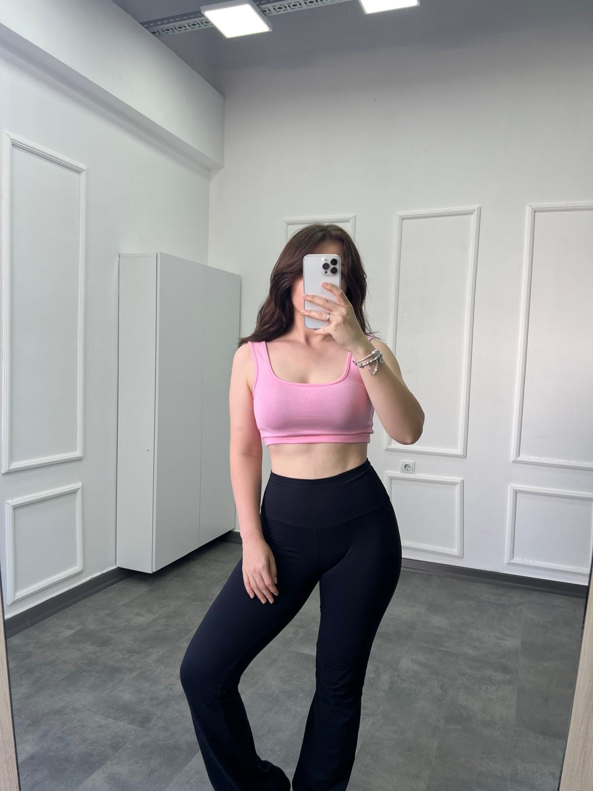 OYS Modal Pamuk Crop Pembe U Yaka Atlet