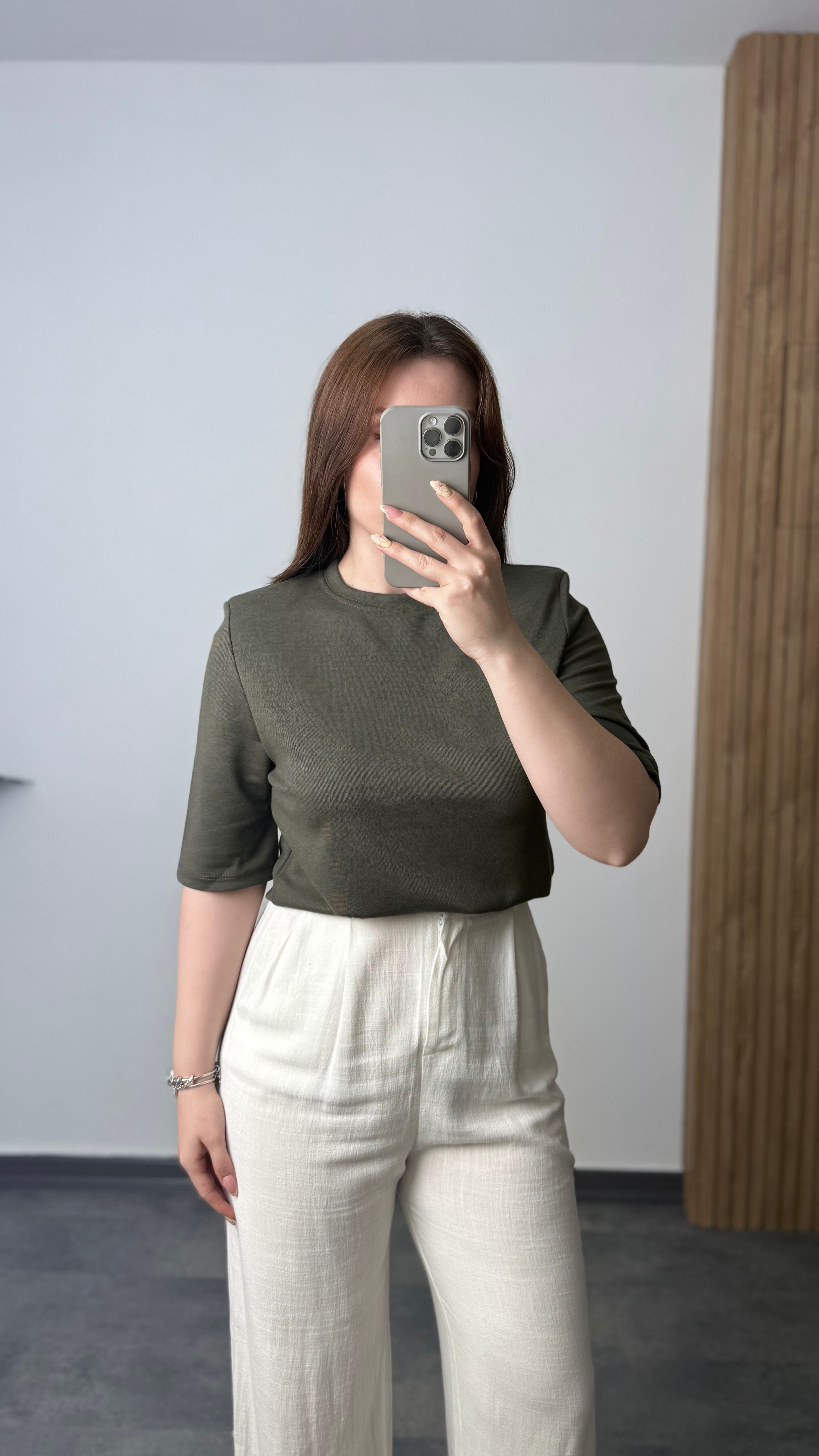 M.Dutti Vatkalı T-shirt - Haki