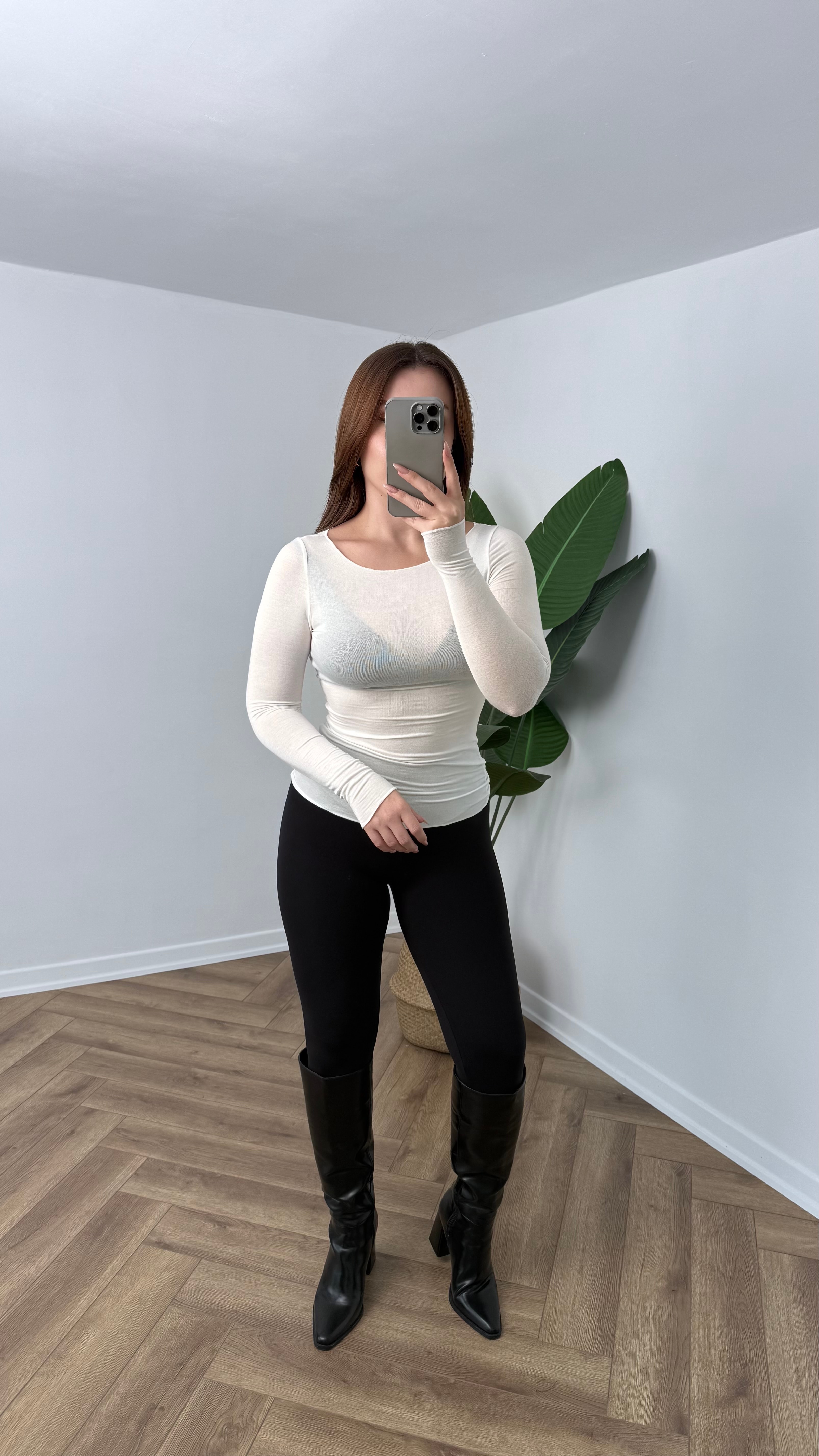 Yeni Sezon Premium Transparan Kayık Yaka Tam Bel Boy Body