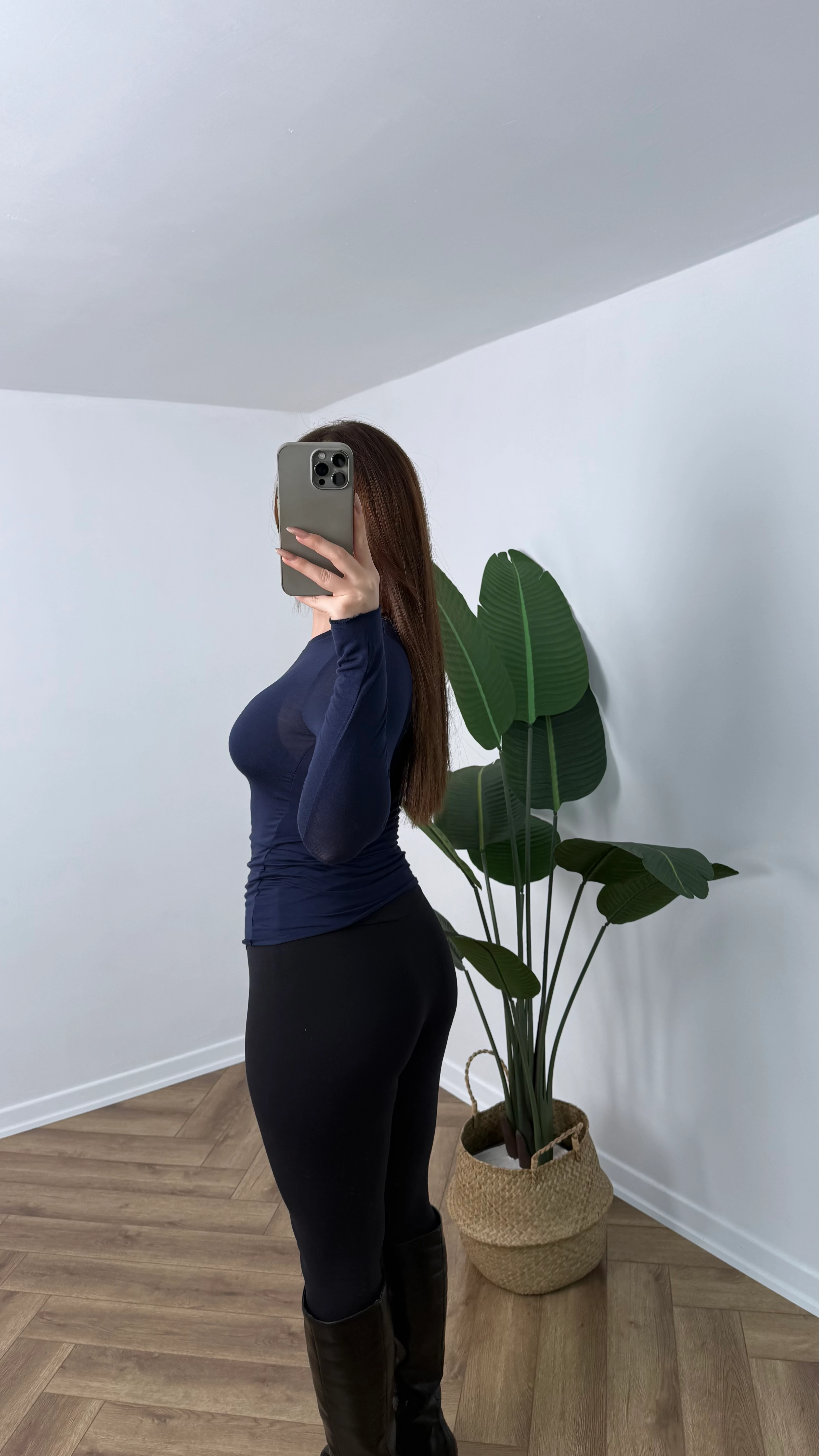 Yeni Sezon Premium Yuvarlak Yaka Transparan Tam Bel Boy Body