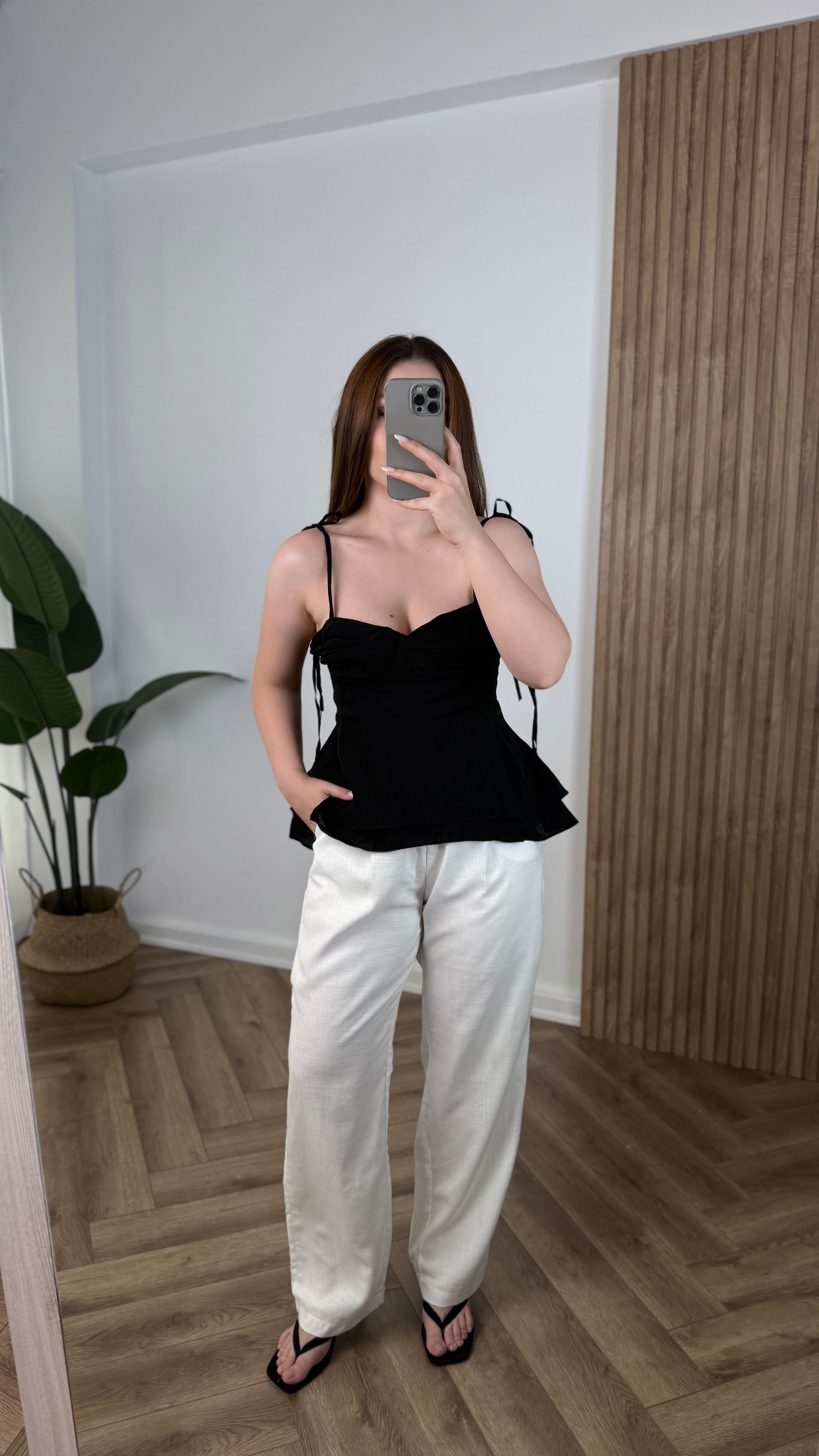 Yeni Sezon Askı Bağlamalı  Katmanlı Bluz