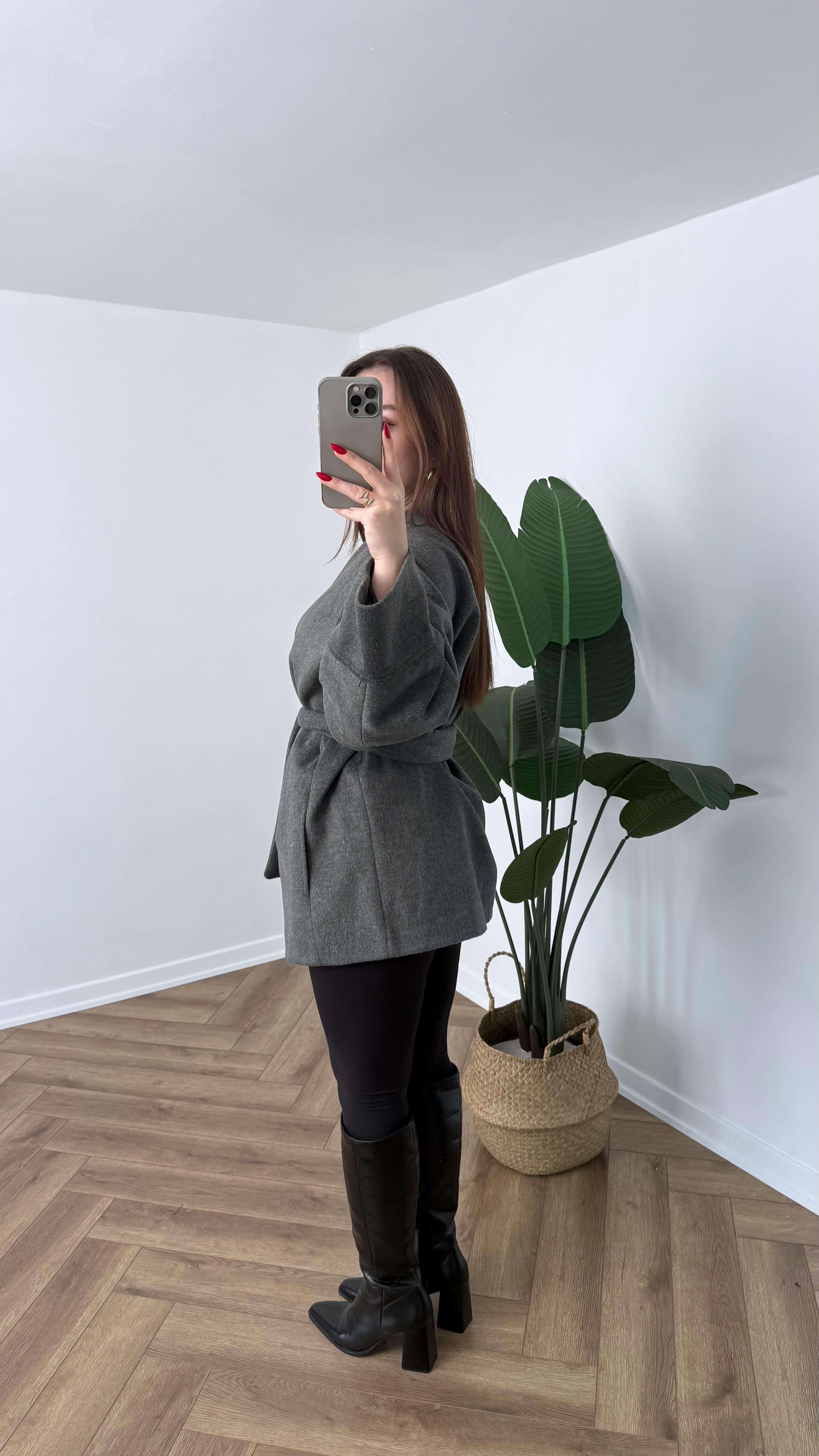 Yeni Sezon Premium Bağlamalı Kaşe Kaban