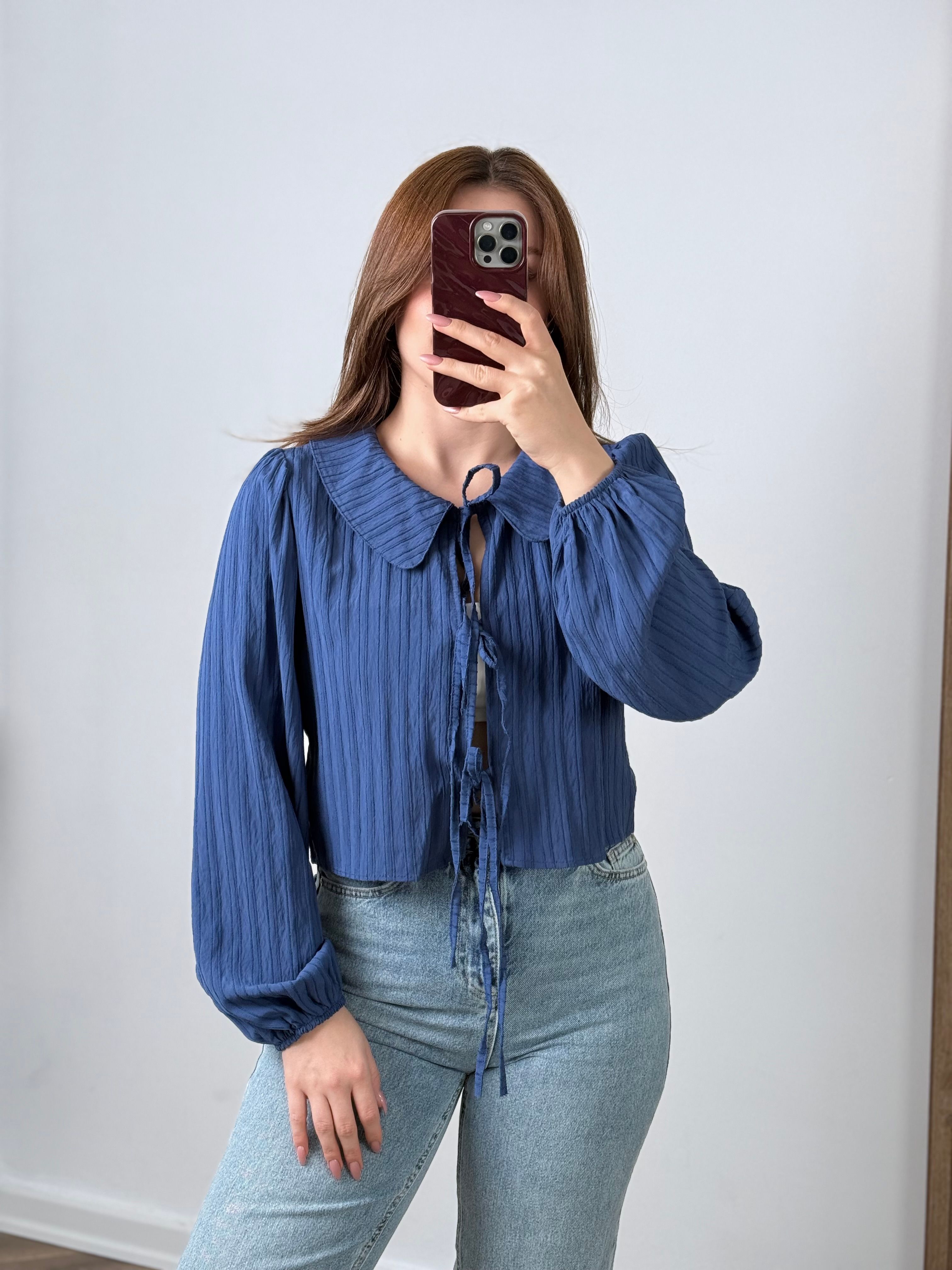 Yeni Sezon Bebe Yaka Bağlamalı Bluz