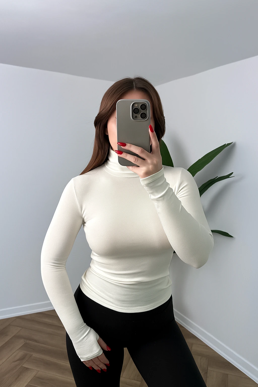 Yeni Sezon OYS Balıkçı Yaka Parmak Geçmeli Body - Ekru