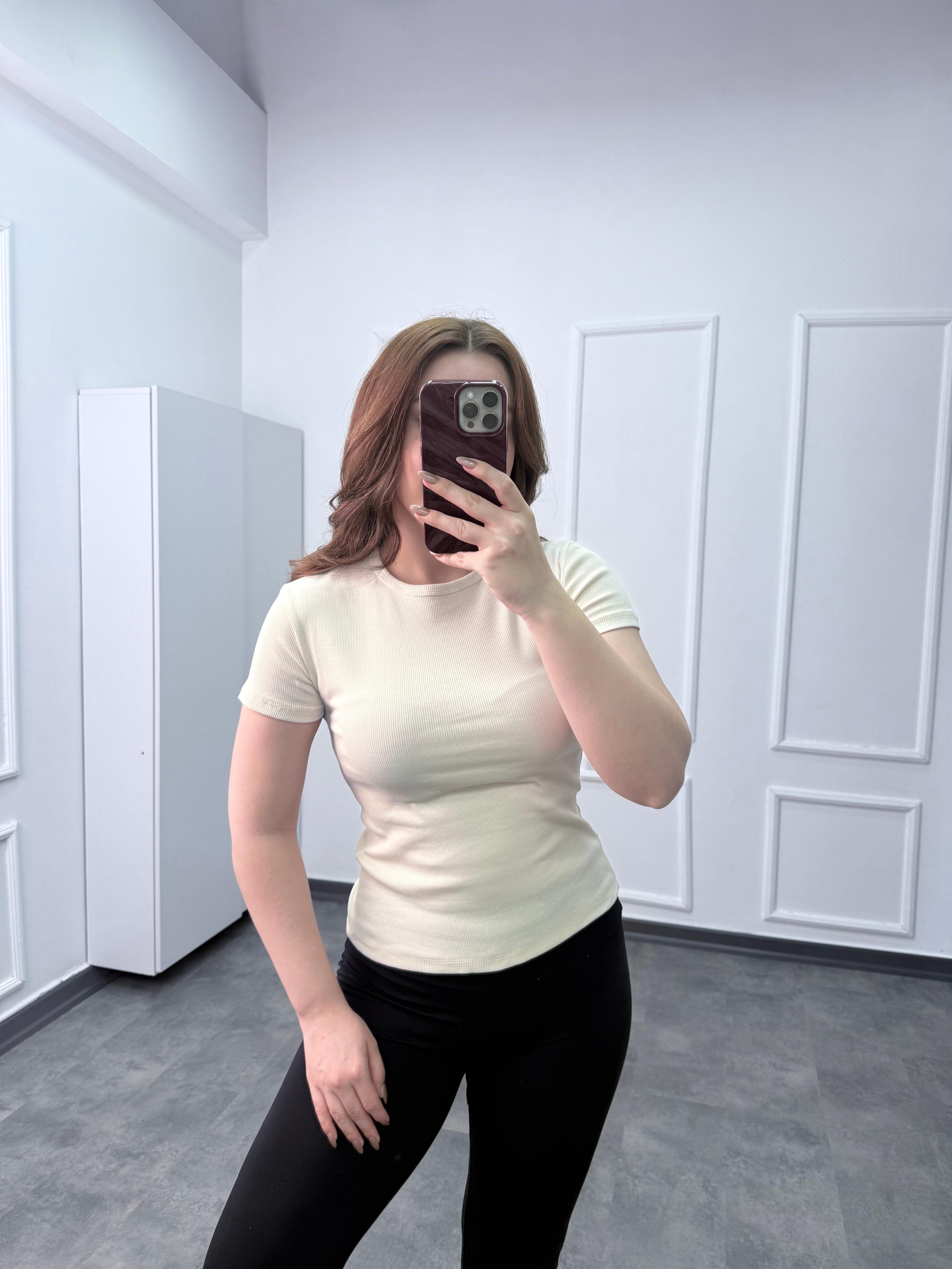 Yuvarlak Yaka Fitilli Basic T-shirt