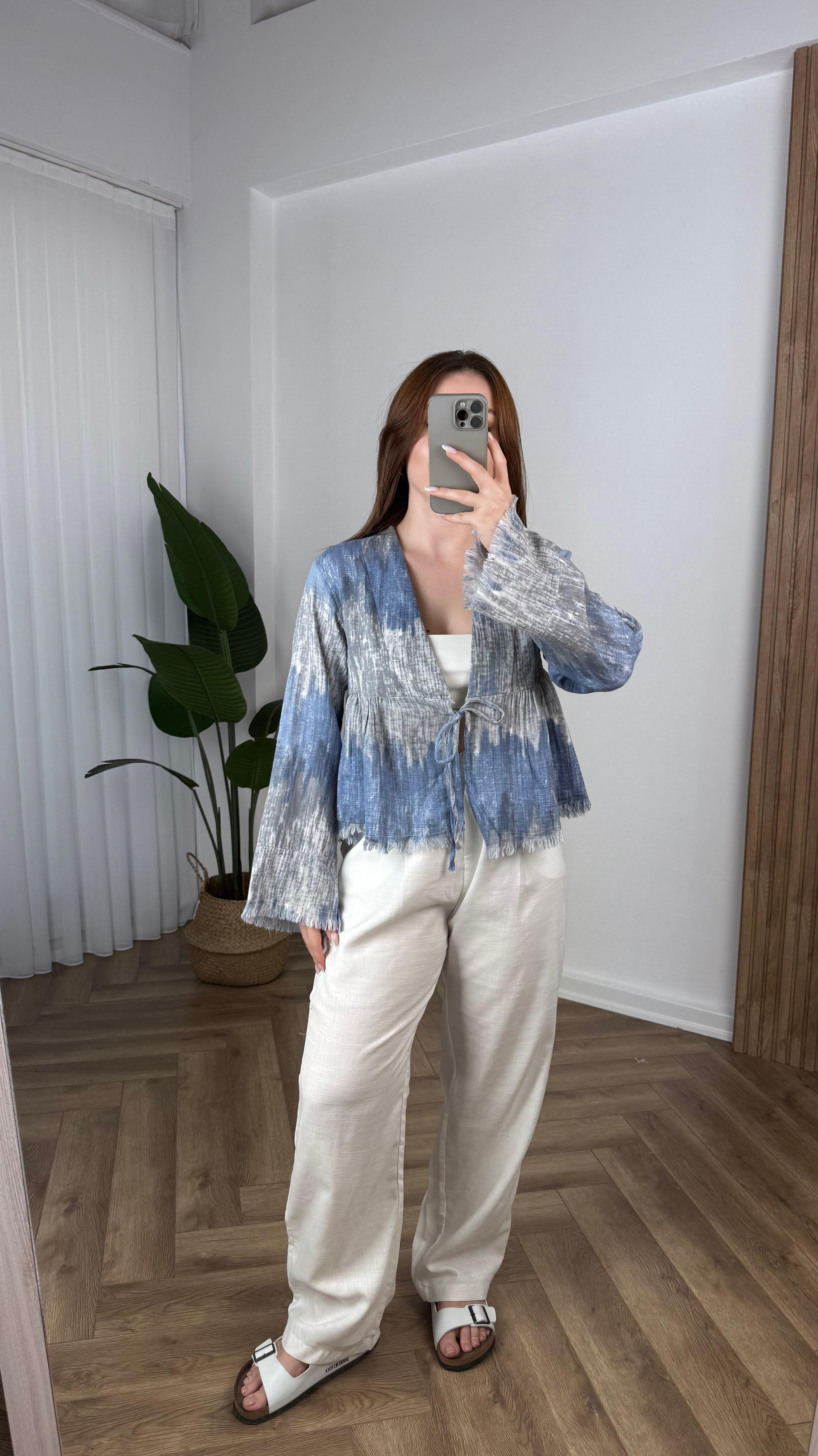 Yeni Sezon Saçaklı Bağlamalı Kimono