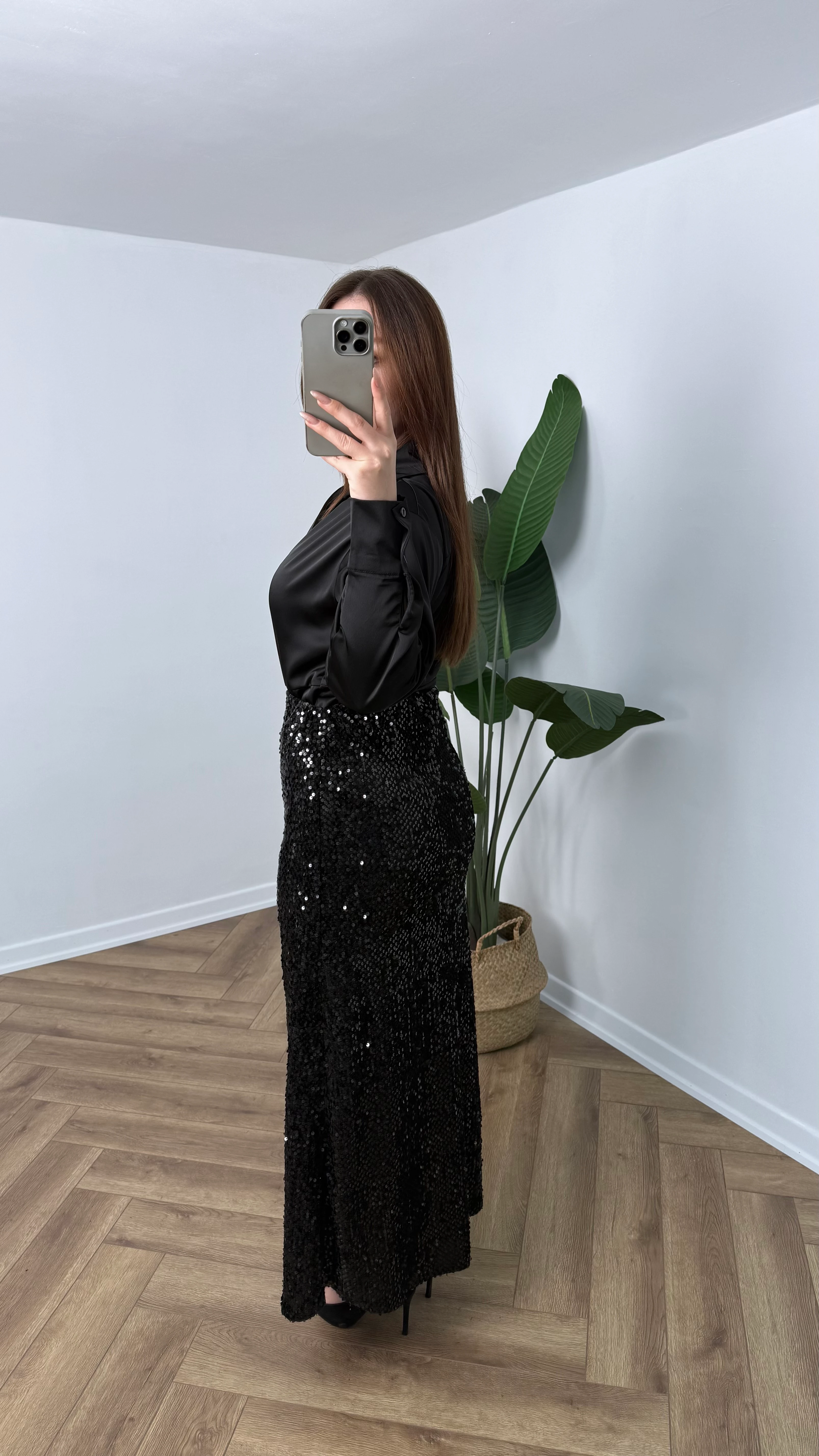 Yeni Sezon Premium Payetli Uzun Etek