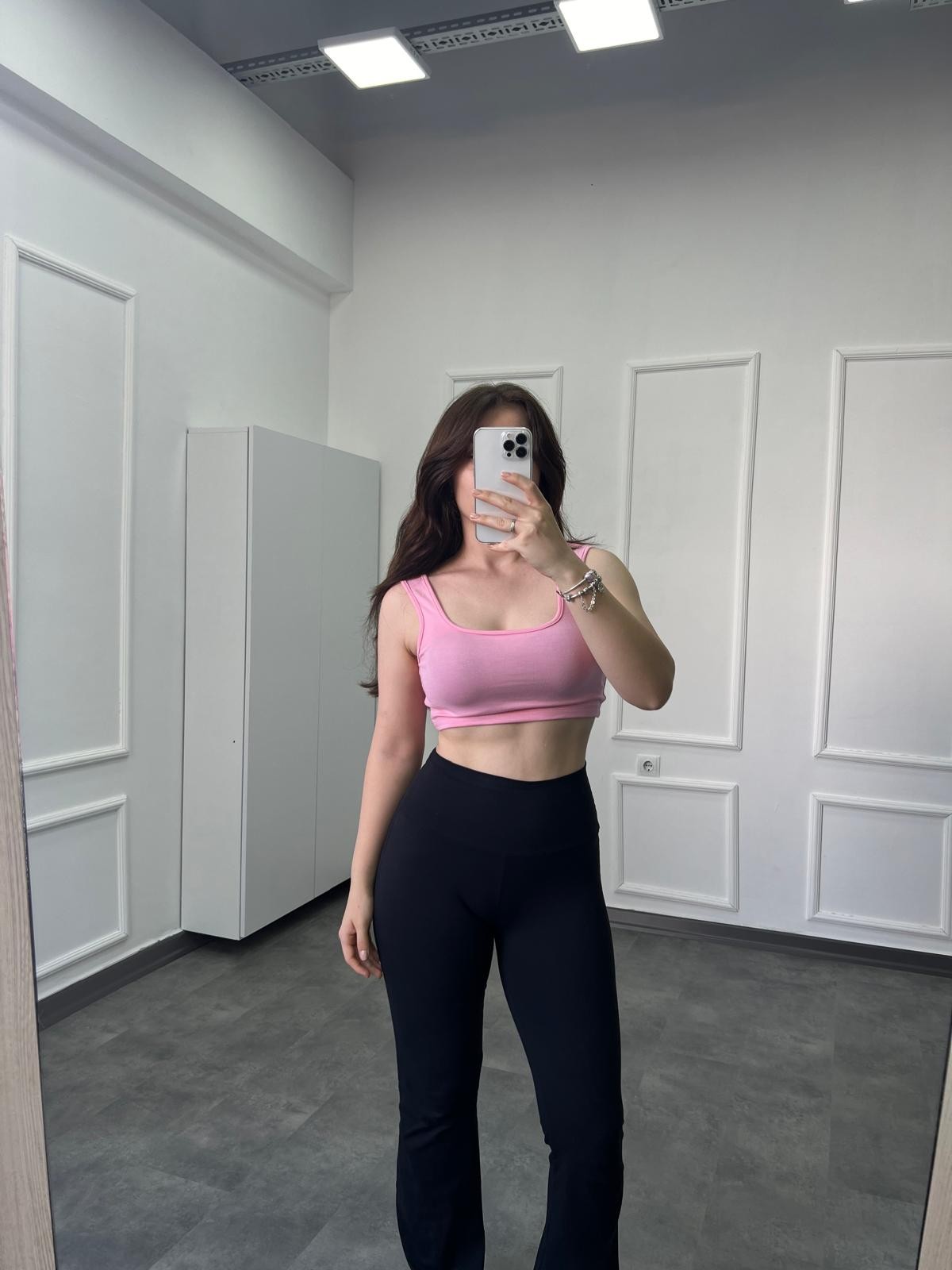 OYS Modal Pamuk Crop Pembe U Yaka Atlet