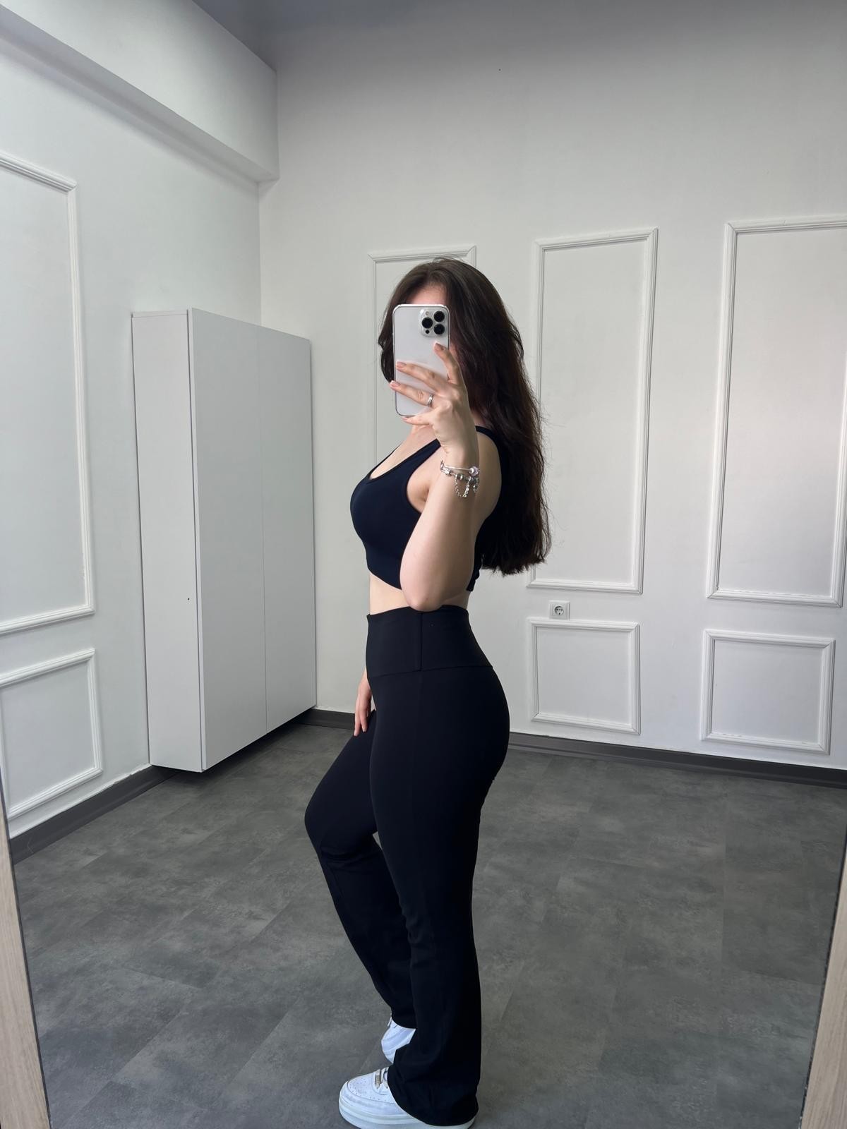 OYS Modal Pamuk Crop Lacivert U Yaka Atlet