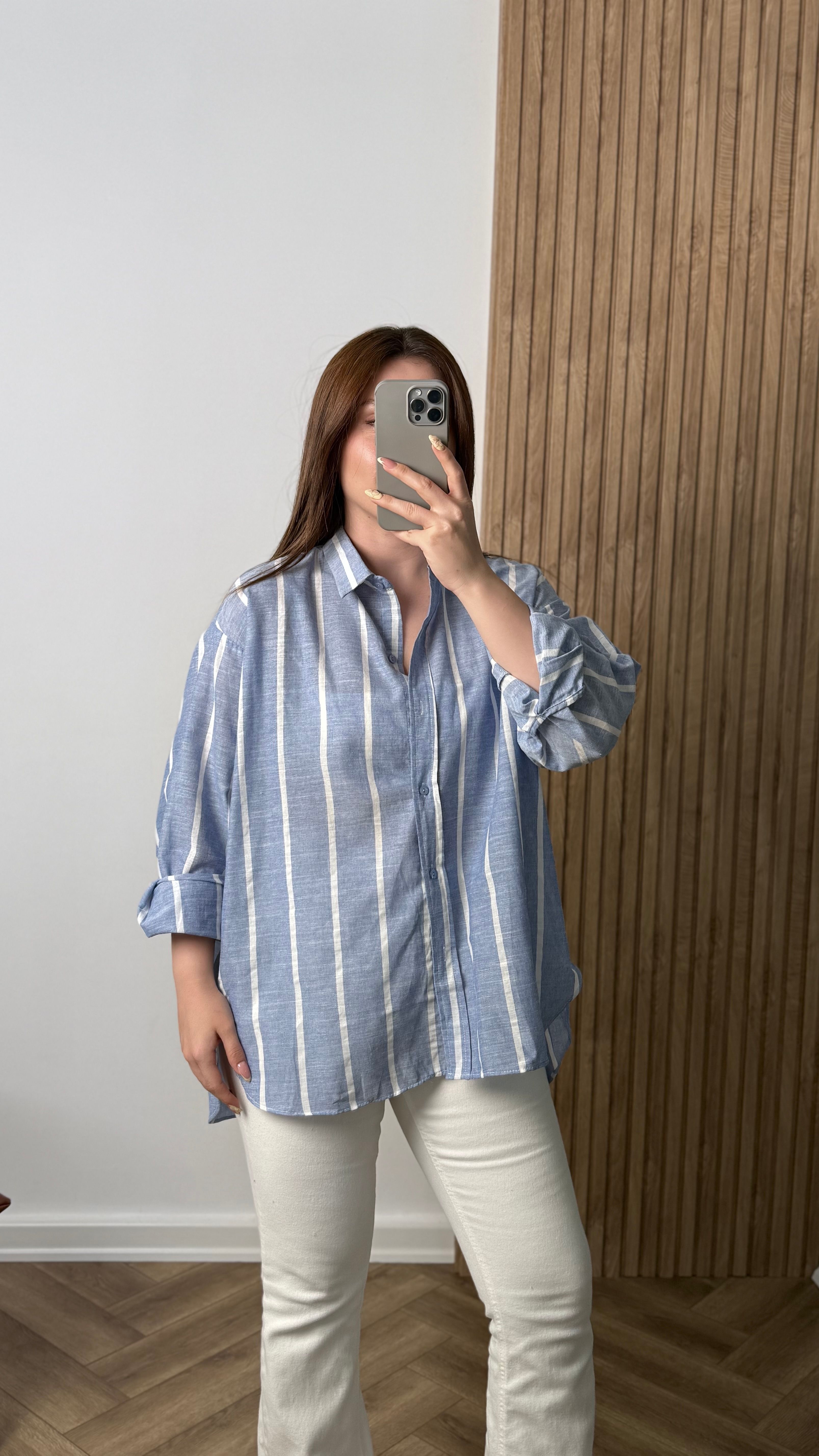 Yeni Sezon Çizgili Oversize Gömlek